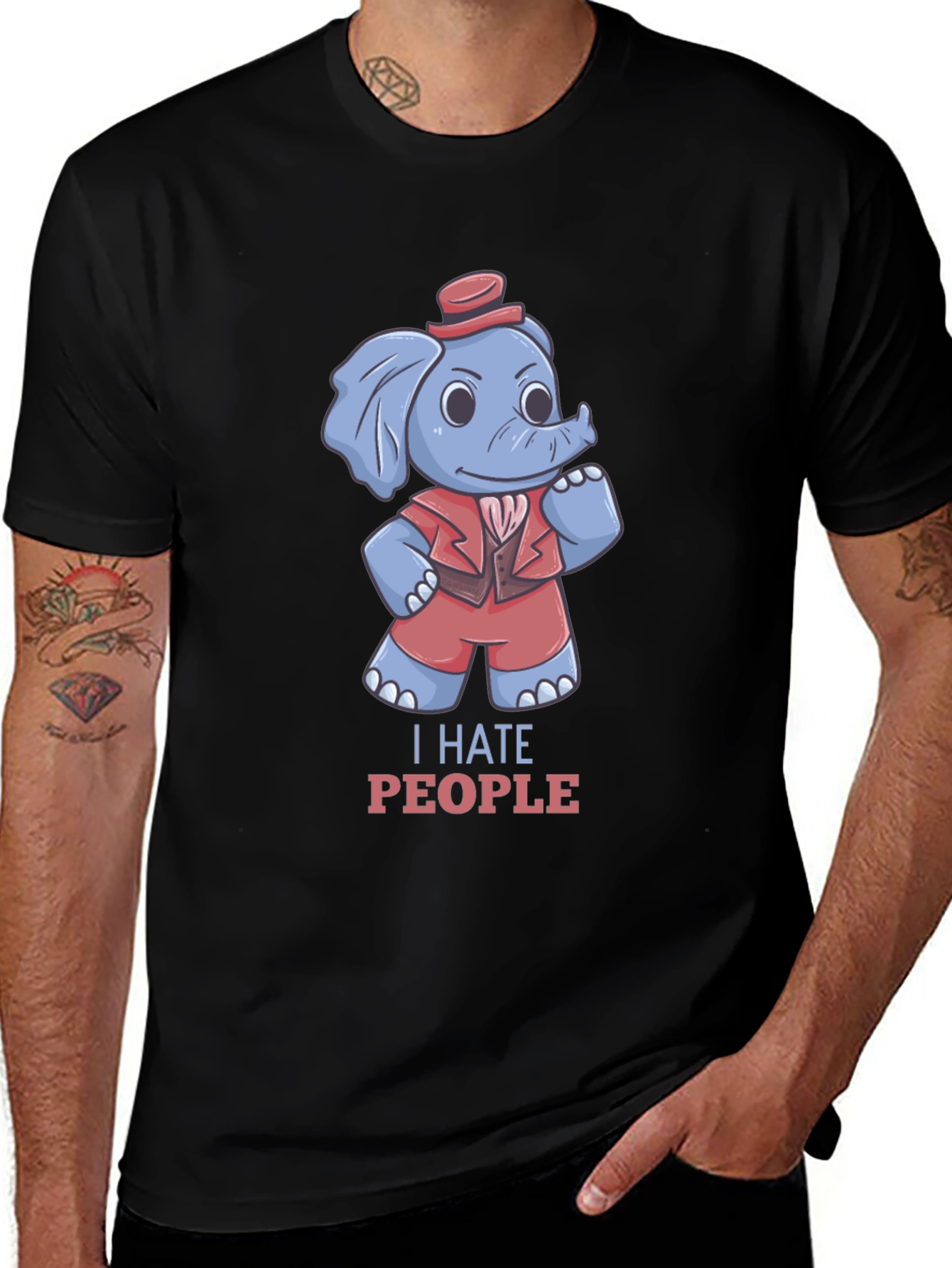 Variant 5 of I Hate People Elephant T-Shirt