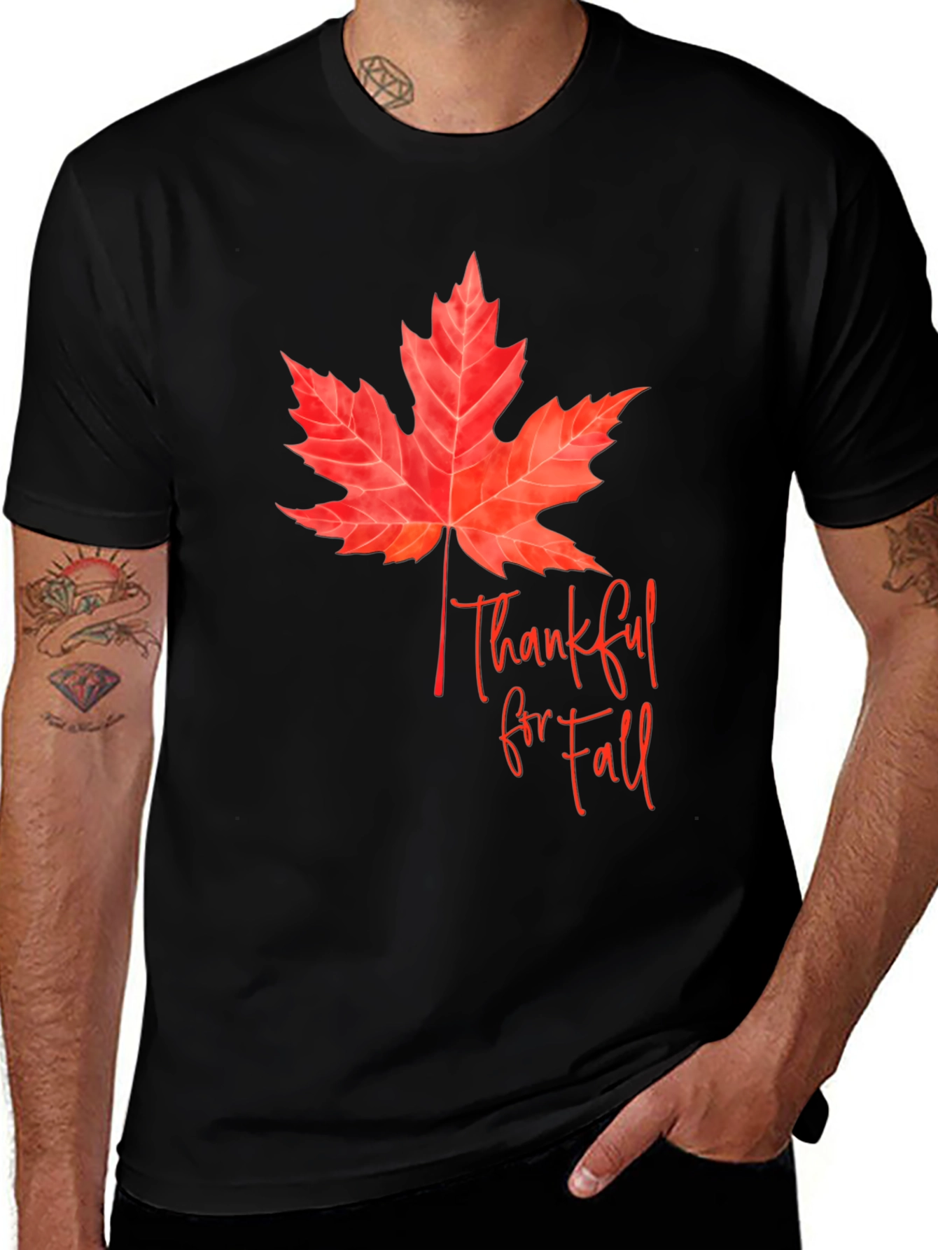 Variant 3 of Thankful for Fall Black T-Shirt