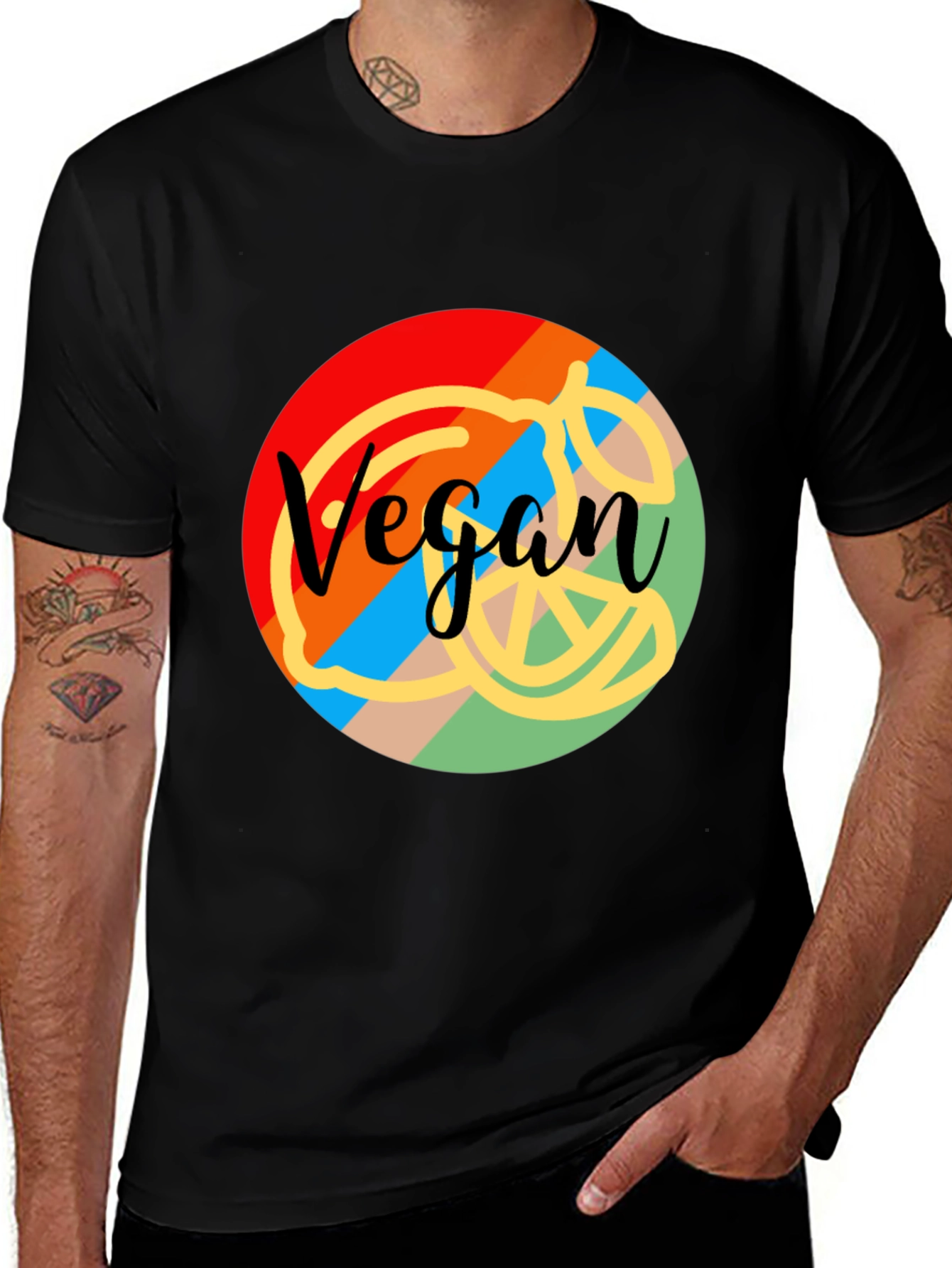 Variant 2 of Vegan Graphic Tee - Colorful Design