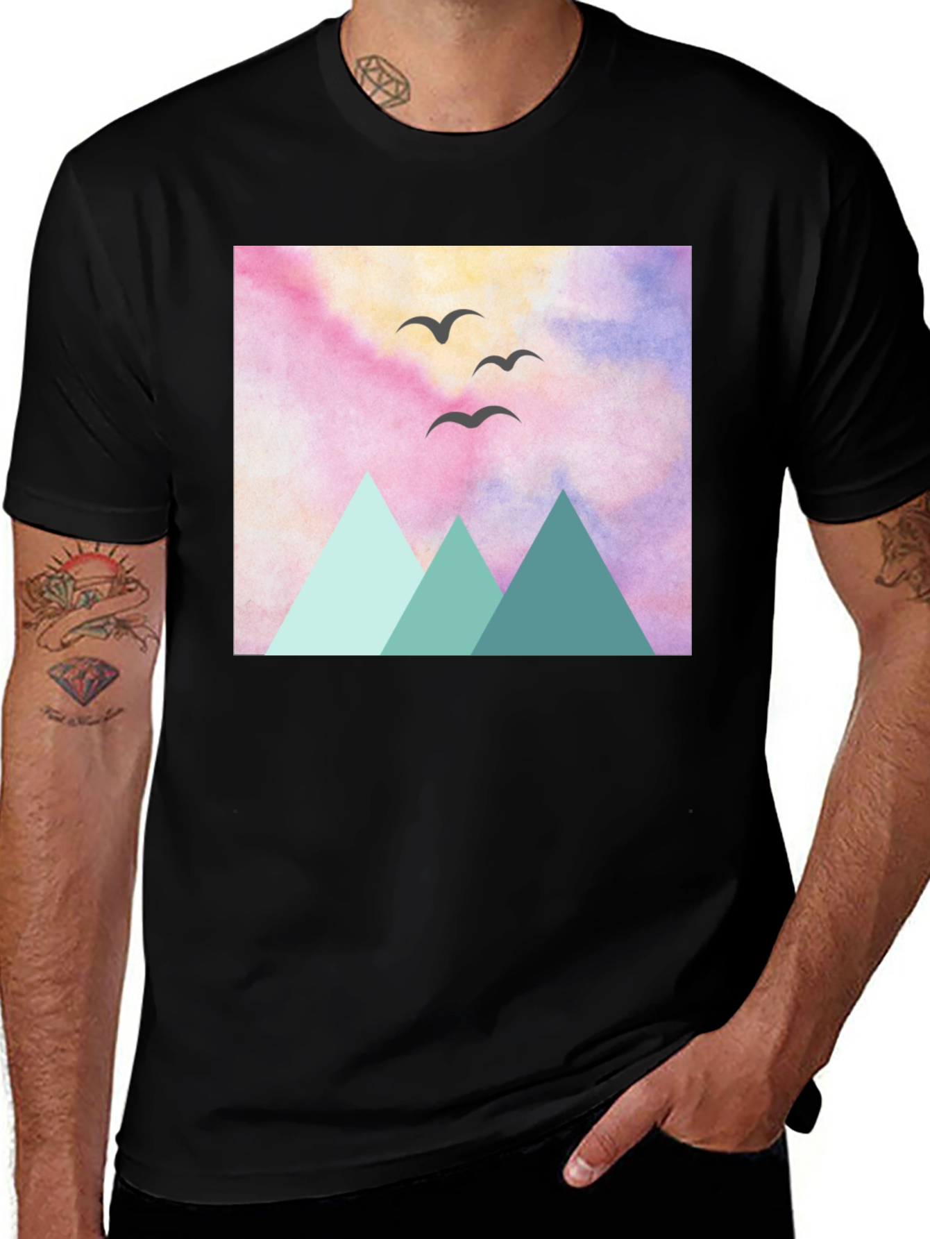 Variant 19 of Mountain Birds Graphic Tee - Nature Inspired Design