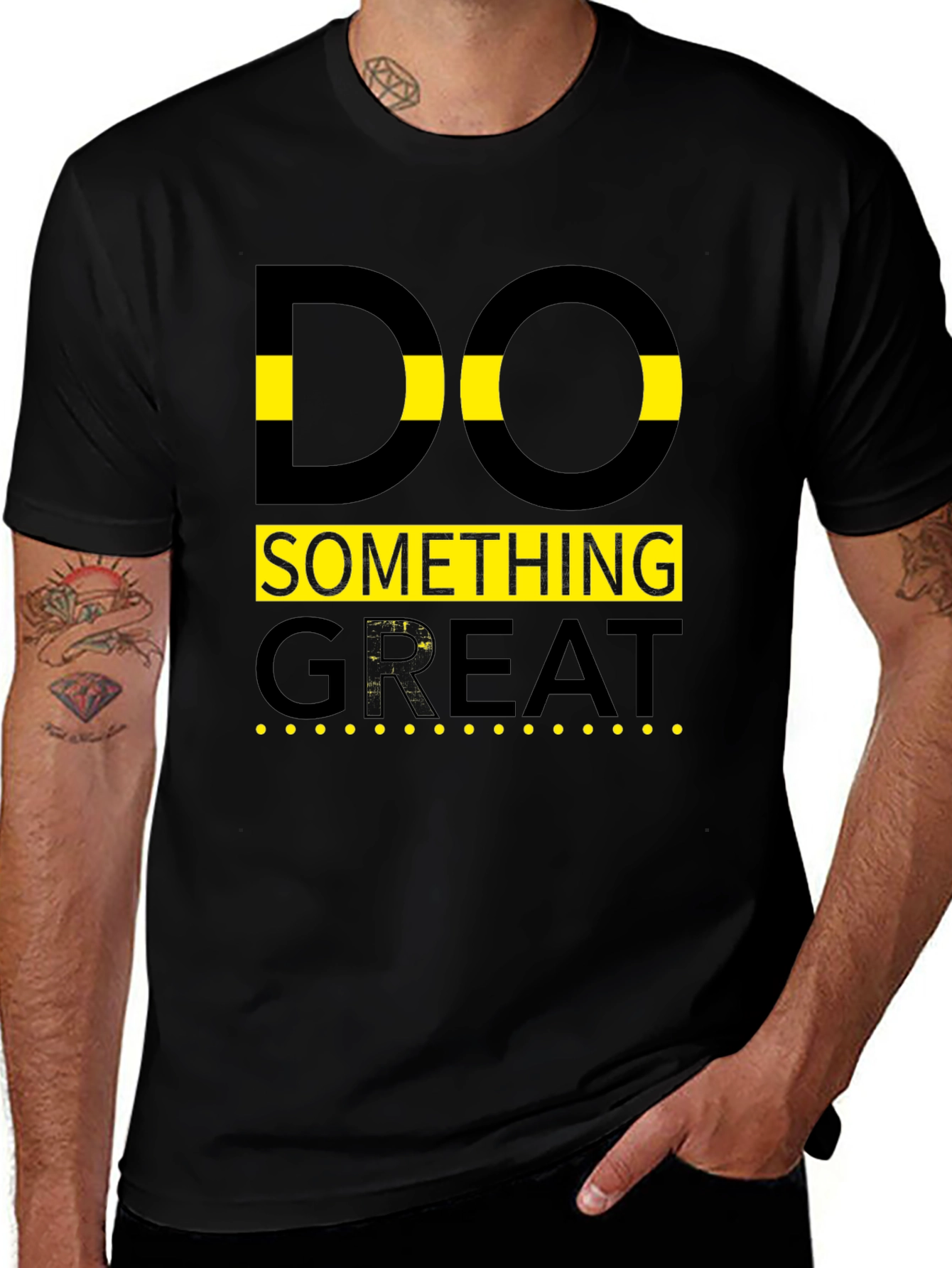 Variant 16 of Do Something Great Graphic Print Black T-Shirt