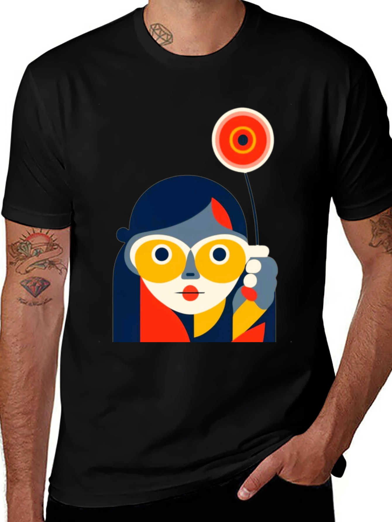 Variant 17 of Abstract Face Graphic Tee - Modern Art Shirt
