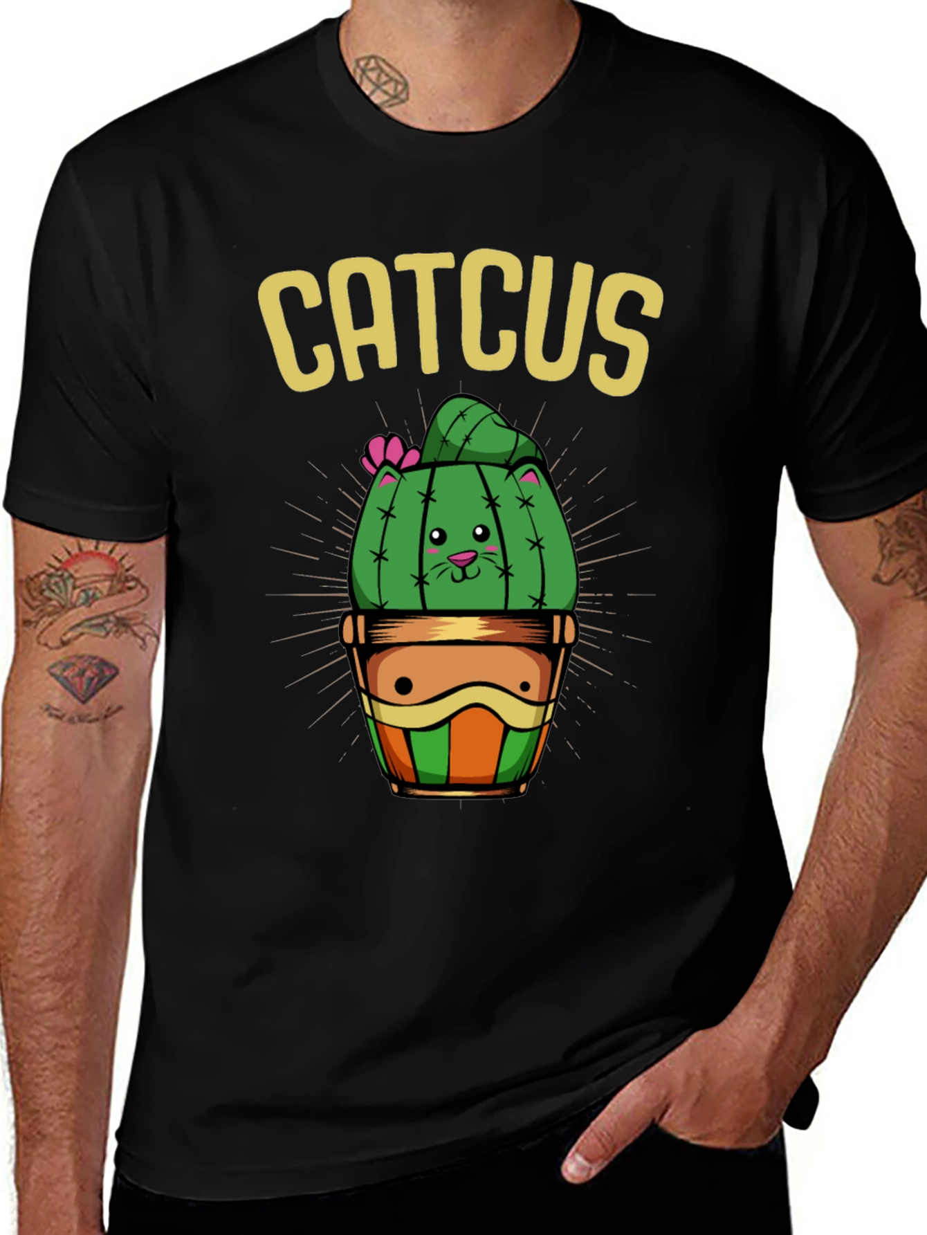 Variant 6 of Catcus T-Shirt - Funny Cactus Cat Design