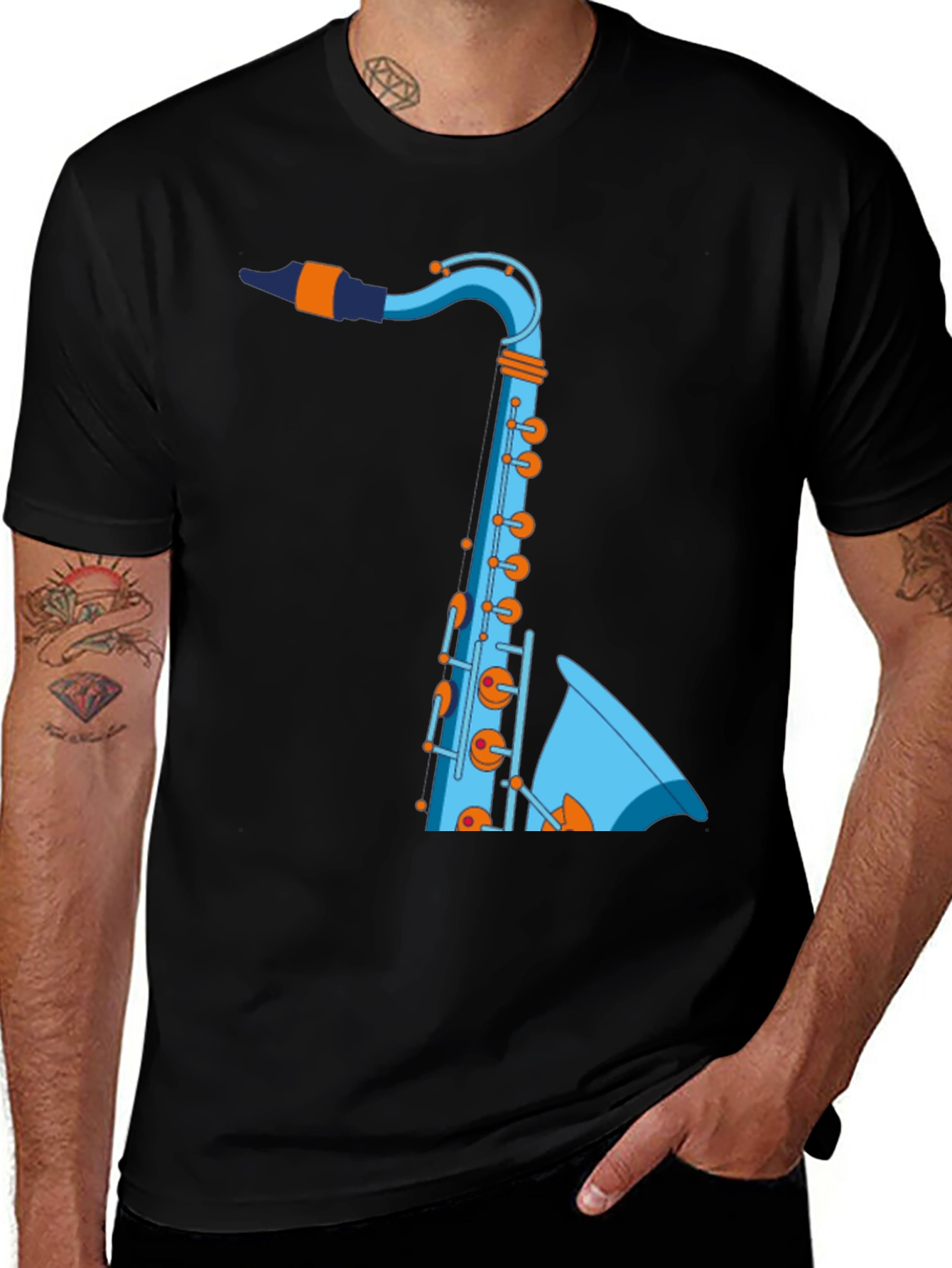 Variant 21 of Saxophone Graphic T-Shirt - Cool Music Tee