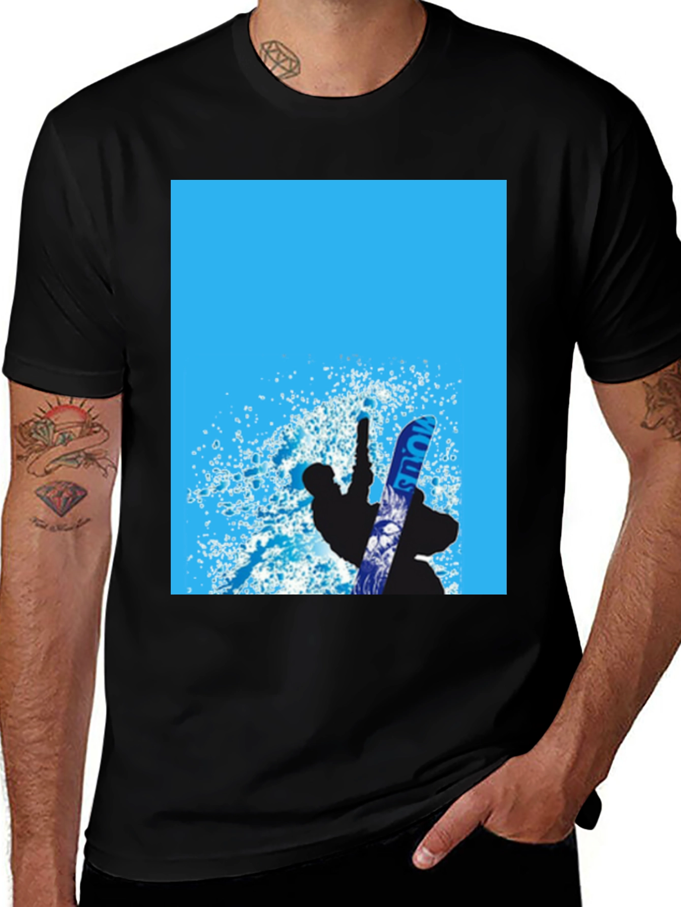 Variant 4 of Snowboarding Silhouette Graphic Tee