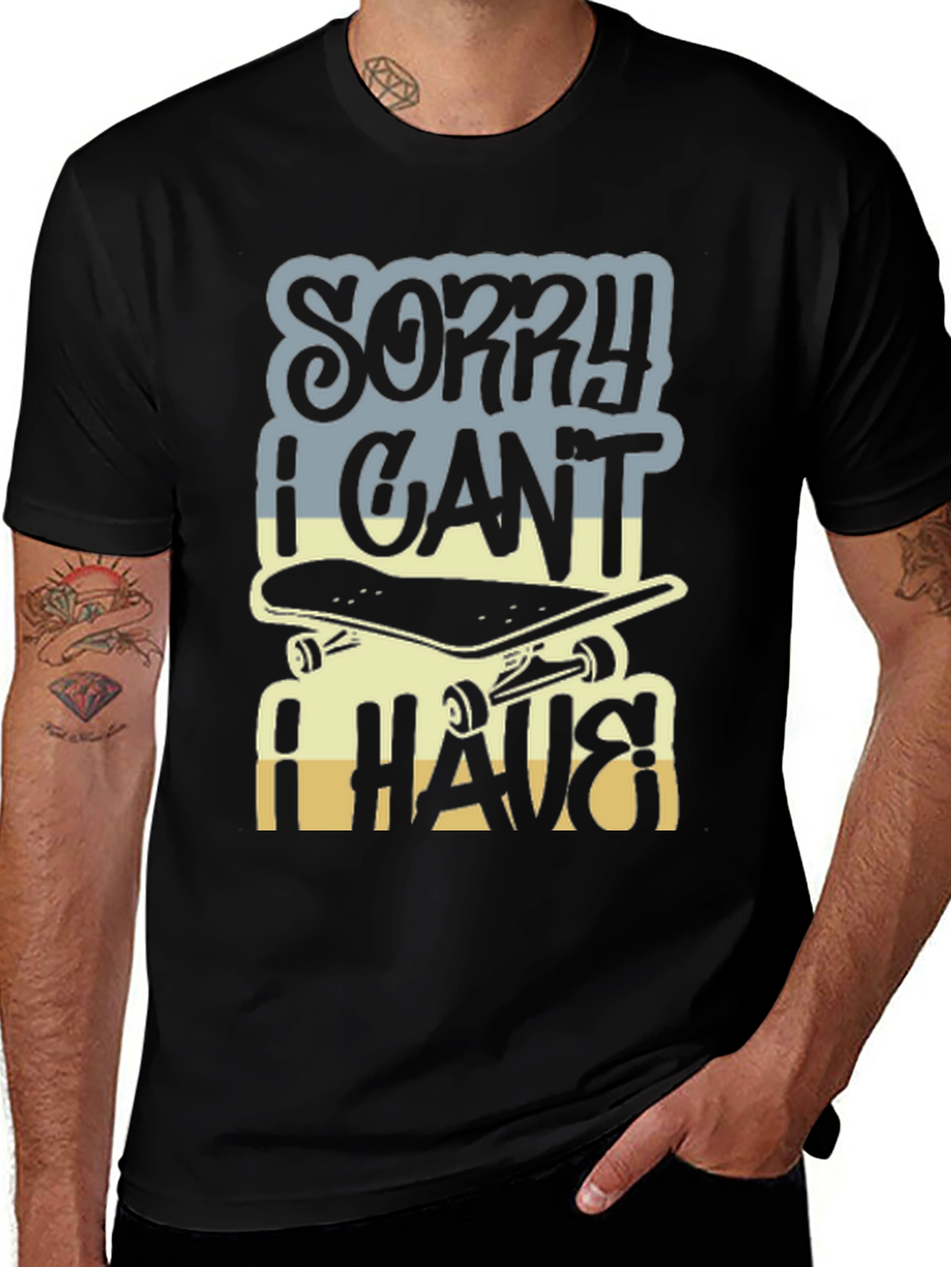 Variant 24 of Skateboard Graphic T-Shirt - Sorry I Can't I Have Skateboard