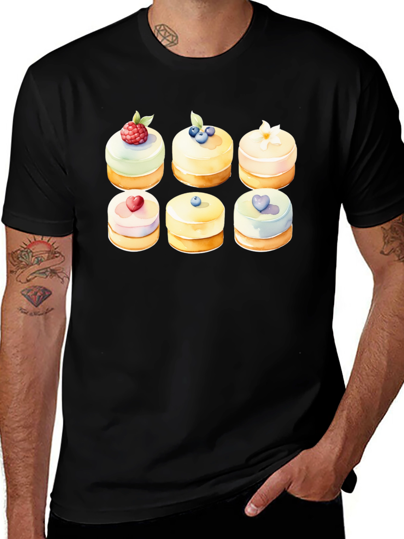 Variant 17 of Sweet Cakes T-Shirt - Artistic Dessert Design