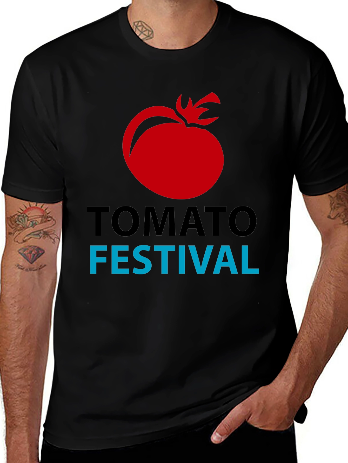 Variant 8 of Tomato Festival T-Shirt - Black Graphic Tee