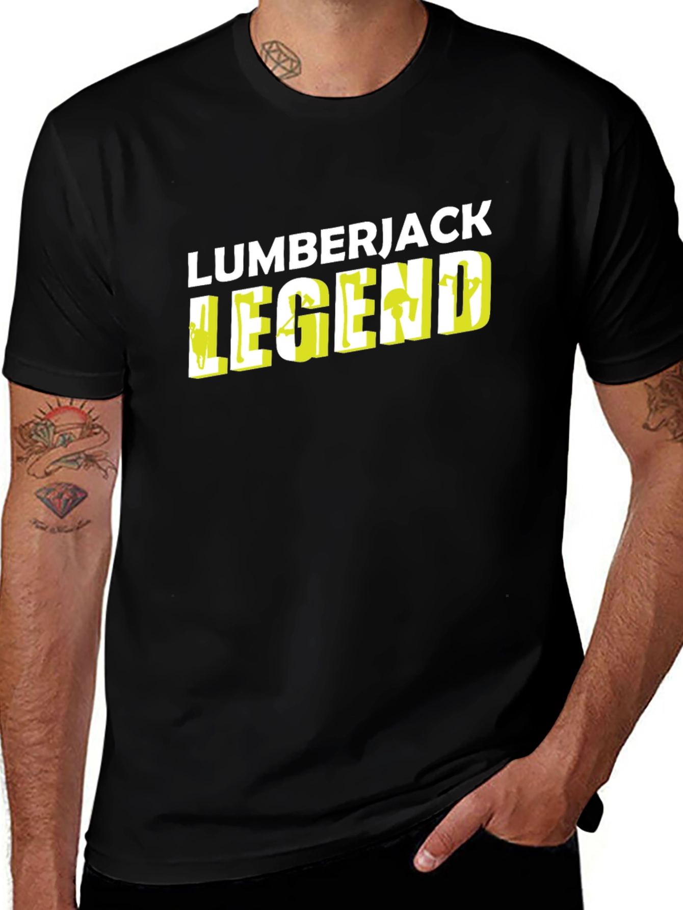 Variant 2 of Lumberjack Legend Black Graphic Tee - Men's Crew Neck