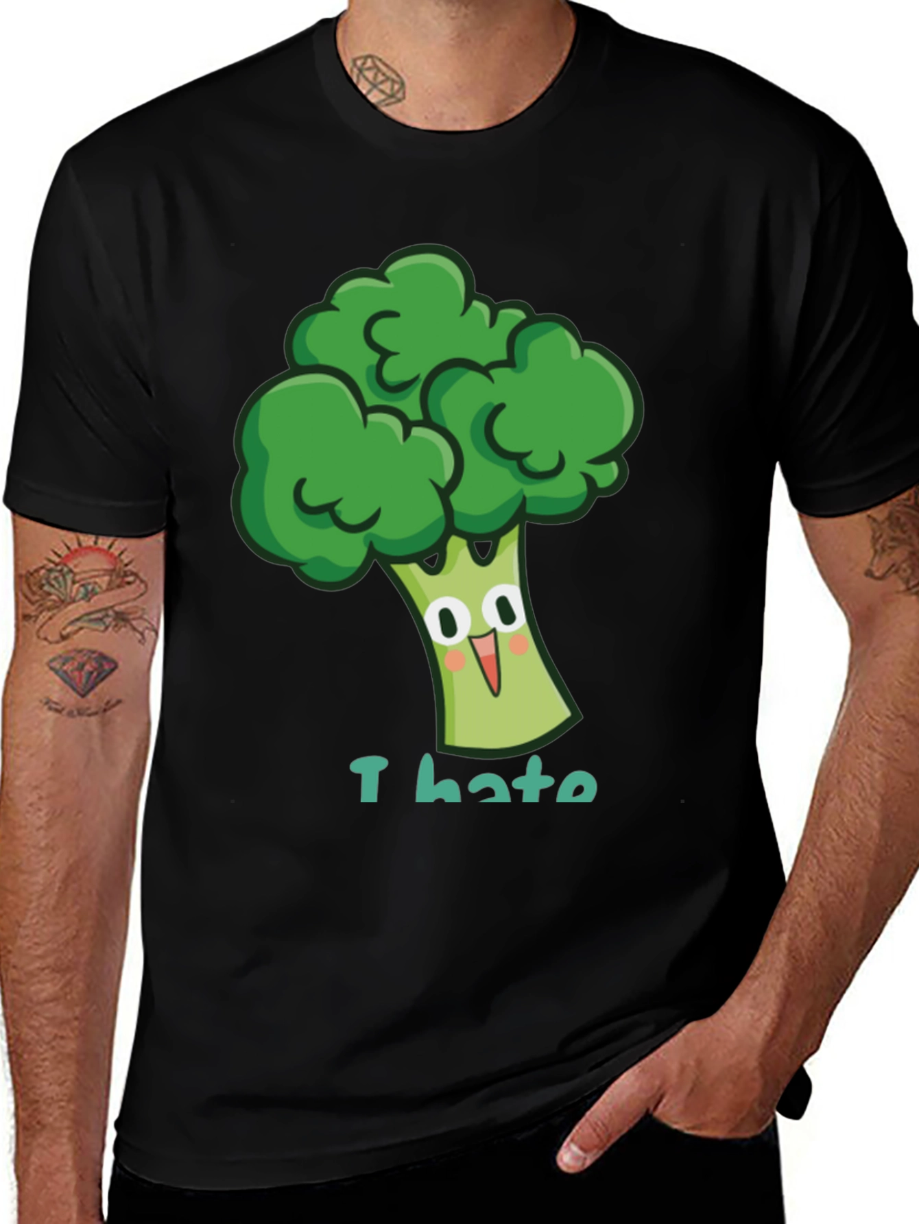 Variant 2 of I Hate Broccoli T-Shirt - Funny Cartoon Vegetable Tee
