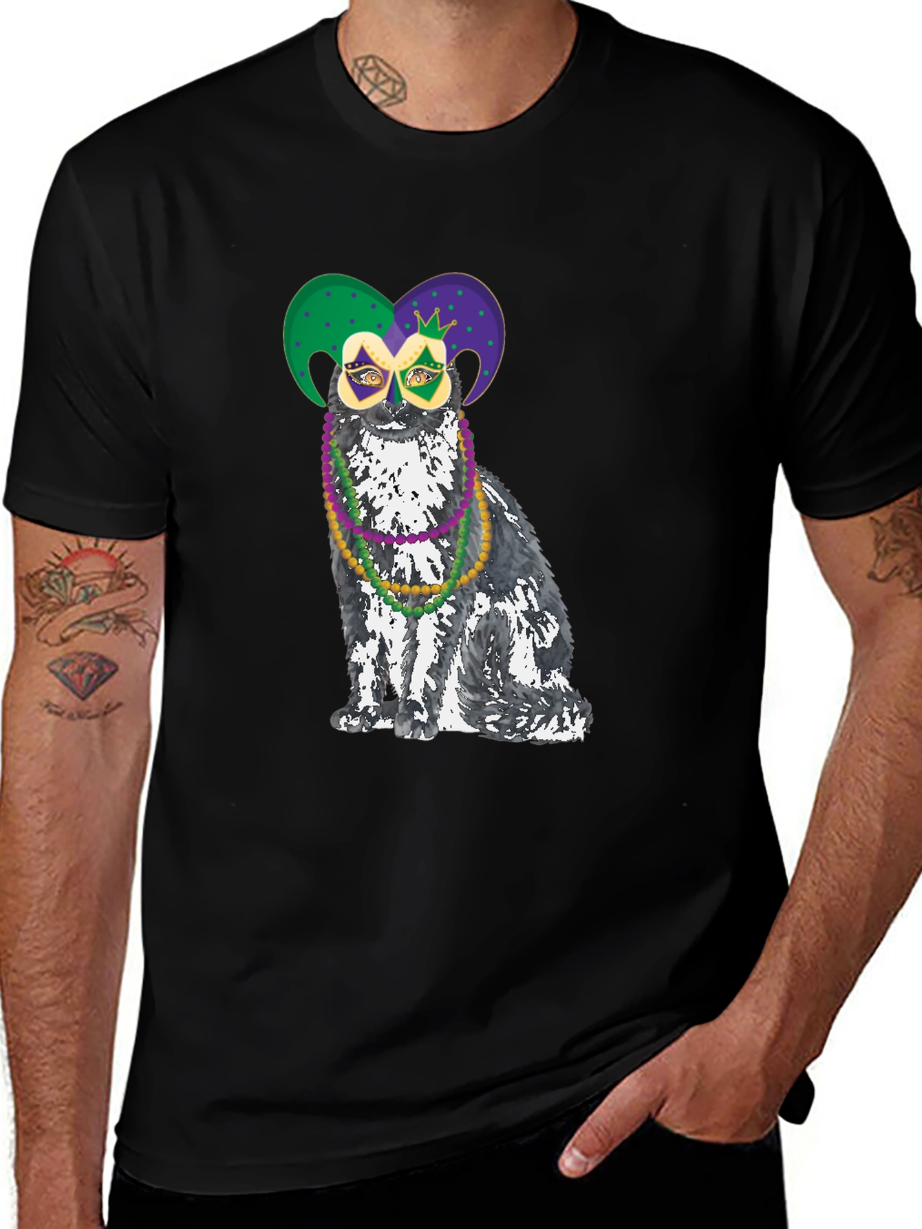 Variant 8 of Mardi Gras Cat T-Shirt