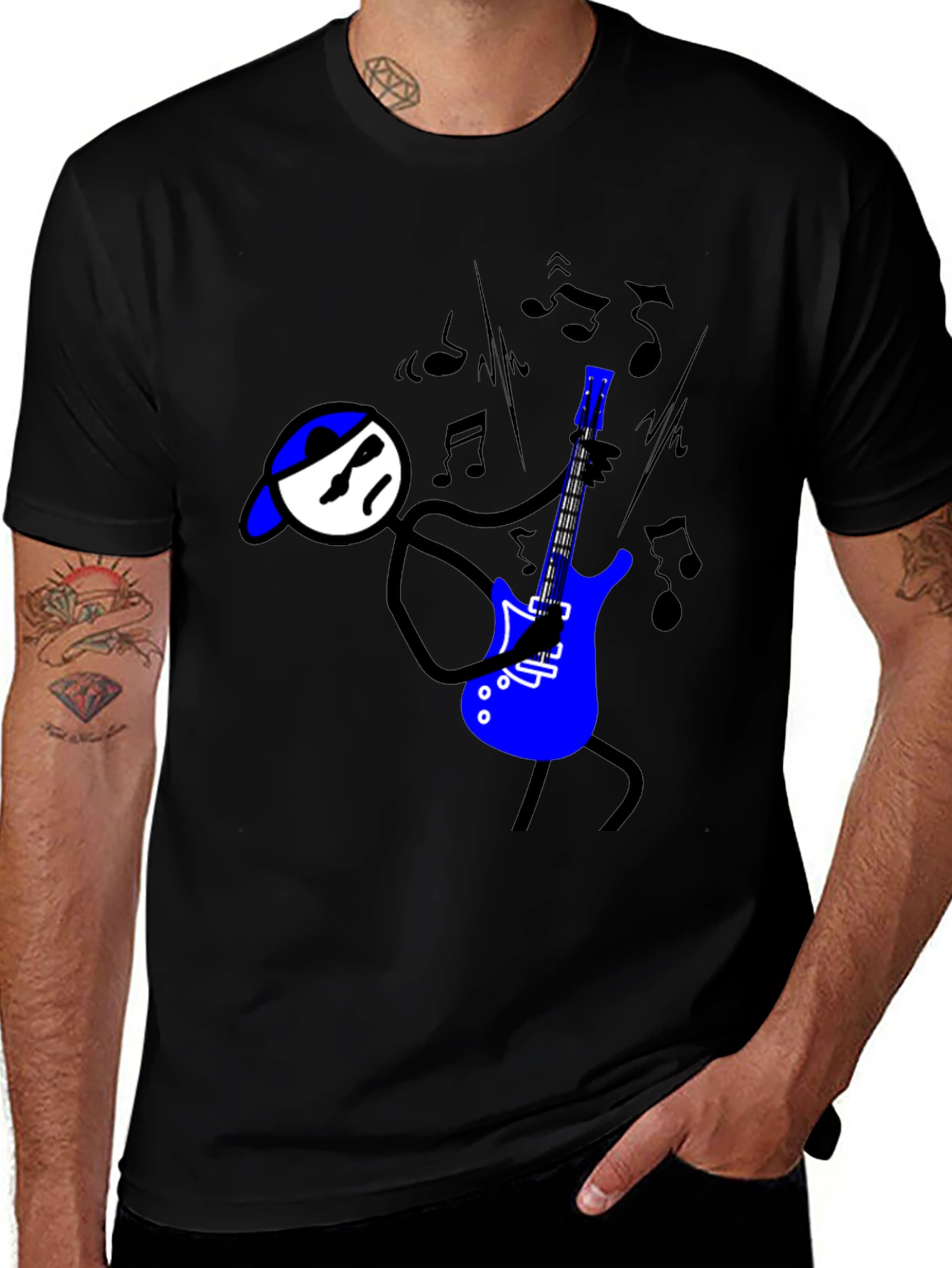 Variant 17 of Cool Stick Figure Guitarist T-Shirt
