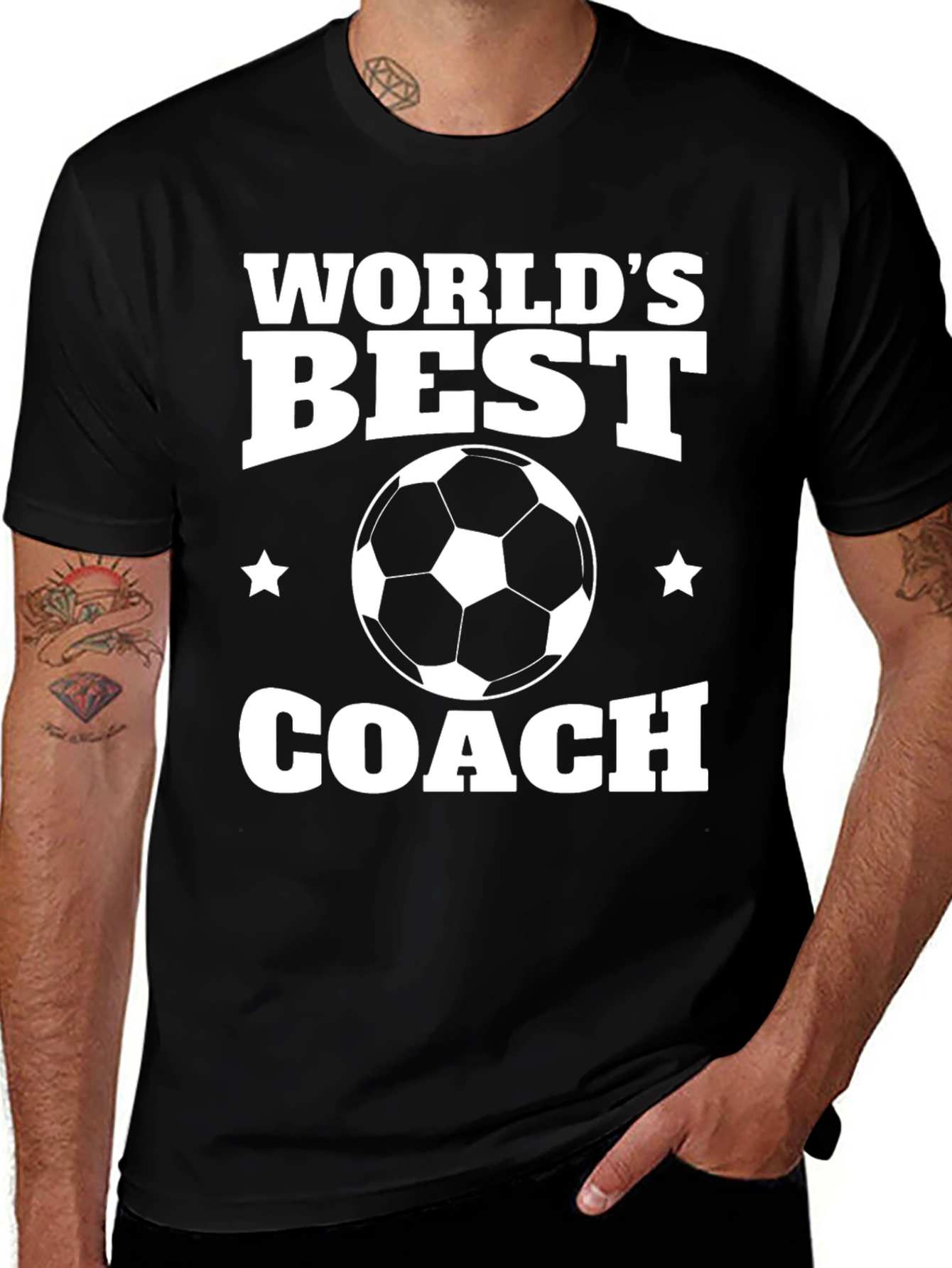 Variant 3 of World's Best Soccer Coach T-Shirt - Black