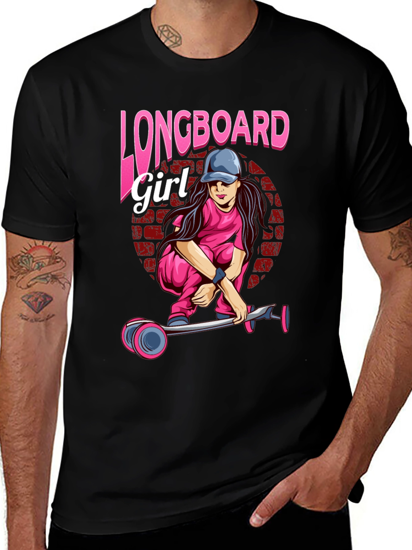 Variant 30 of Longboard Girl Black T-Shirt