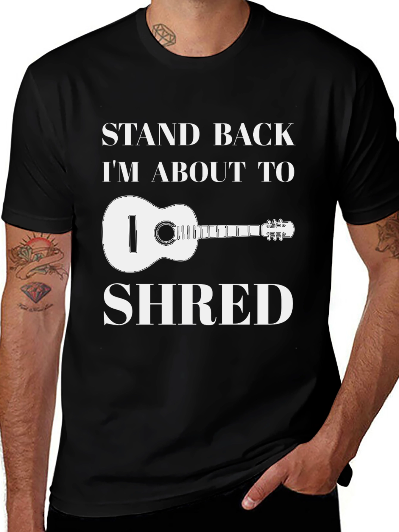 Variant 8 of Stand Back I'm About To Shred T-Shirt Guitar Musician