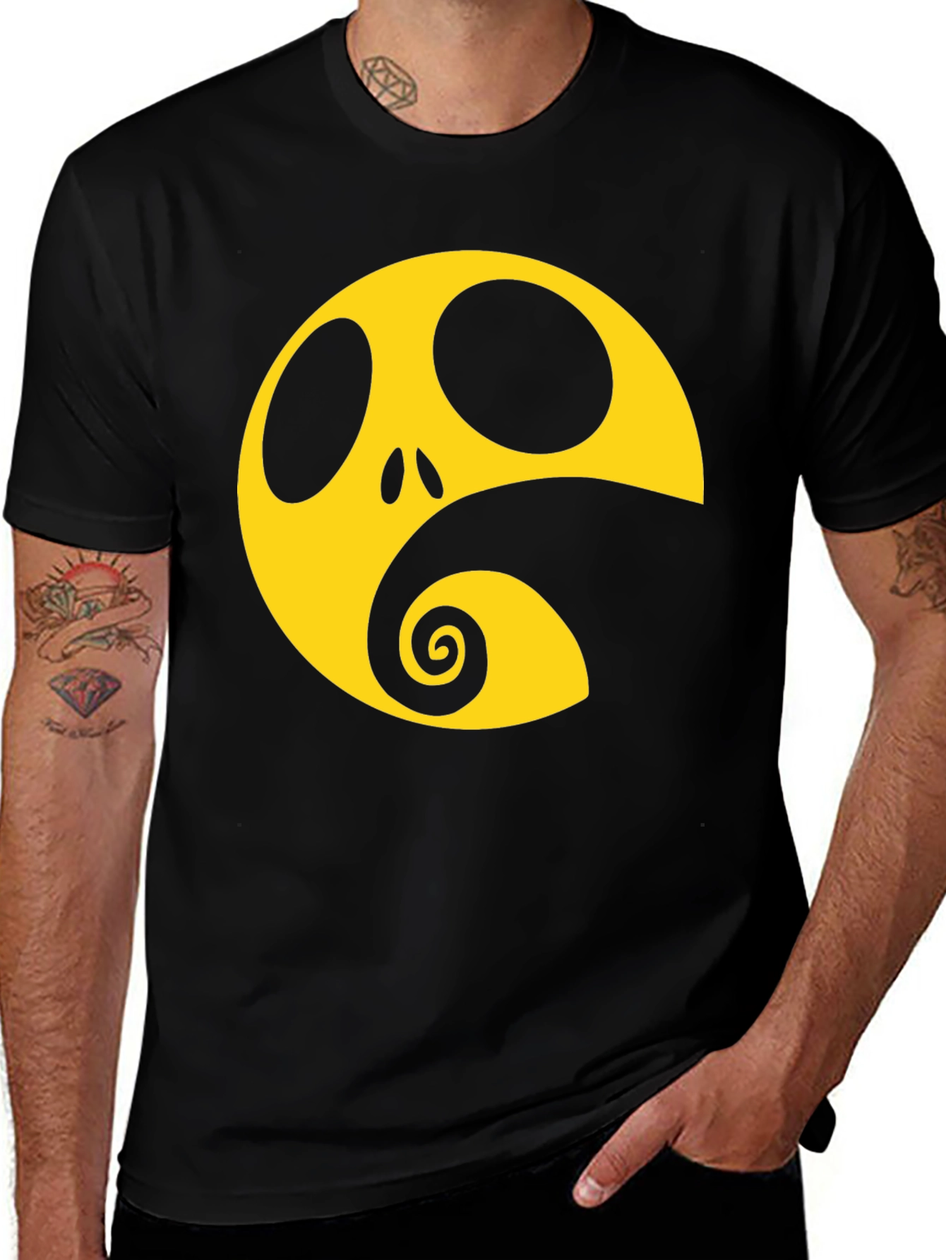 Variant 11 of Nightmare Before Christmas T-Shirt Yellow and Black