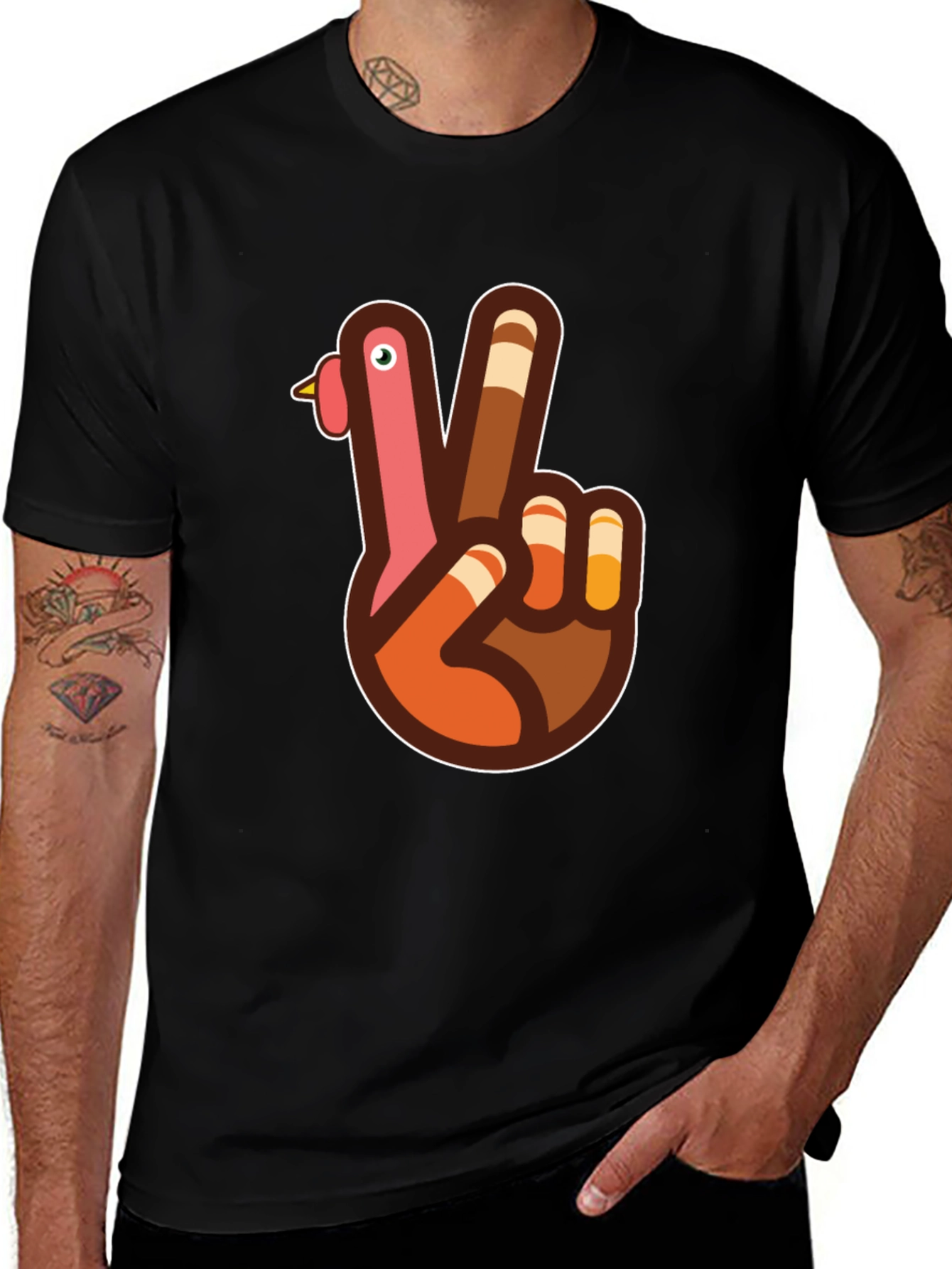 Variant 12 of Turkey Peace Sign Graphic T-Shirt