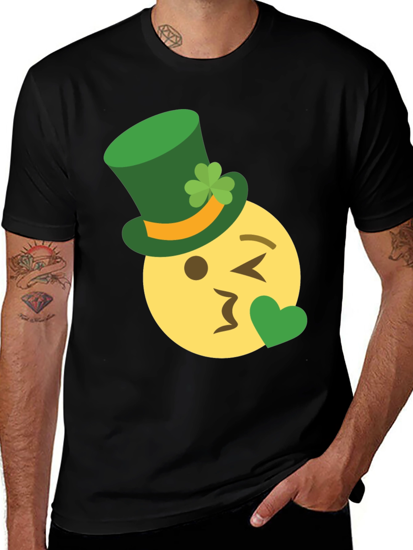 Variant 6 of St. Patrick's Day Emoji Kiss T-Shirt