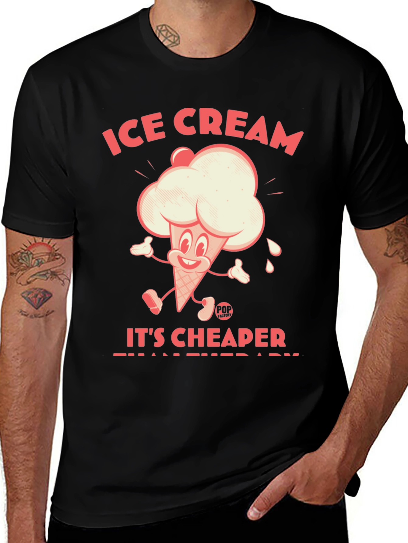 Variant 13 of Ice Cream Cheaper Than Therapy Graphic Tee