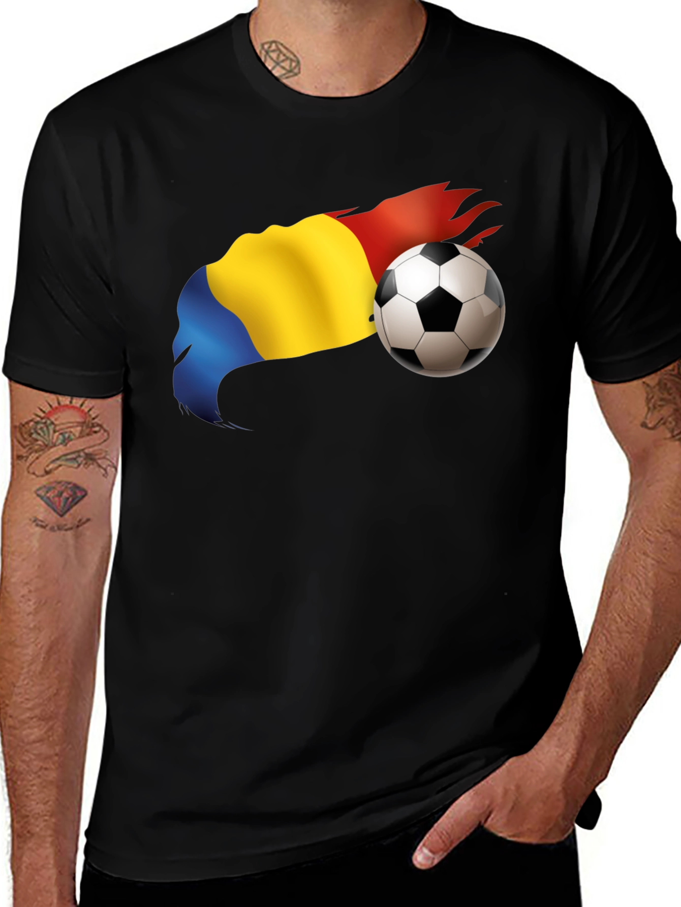 Variant 19 of Romania Flag Soccer T-Shirt
