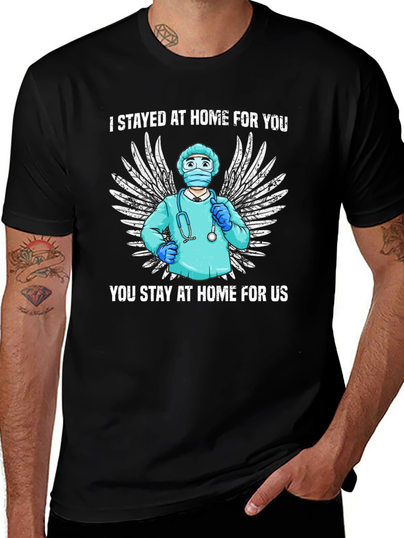 Variant 20 of Heroic Doctor Graphic T-Shirt - Stay Home, Save Lives
