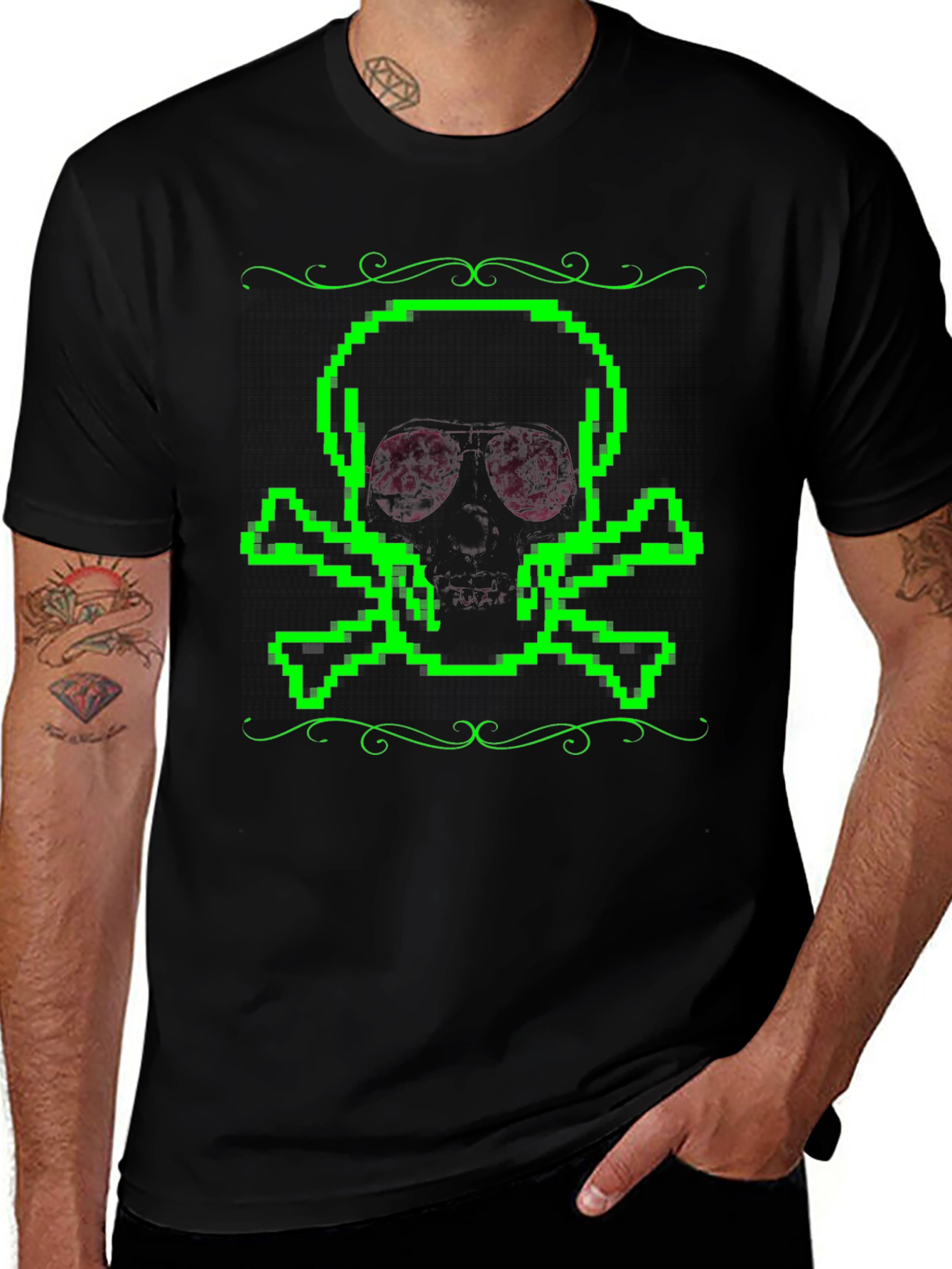 Variant 9 of Pixel Skull T-Shirt - Gamer Style
