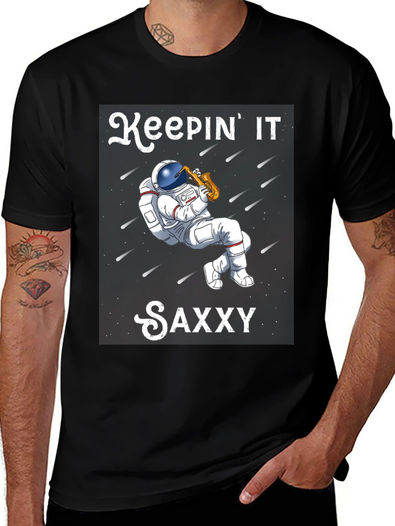 Variant 12 of Keepin' It Saxxy T-Shirt - Astronaut Saxophone Player