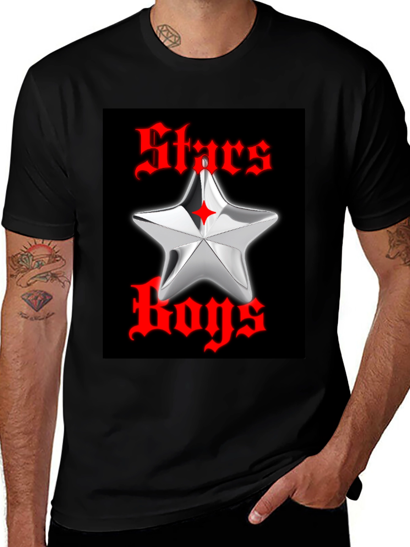 Variant 4 of Stars Boys Black Graphic T-Shirt