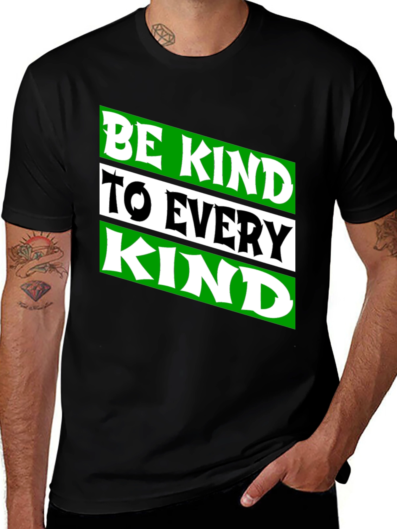 Variant 28 of Be Kind to Every Kind Graphic Tee - Black