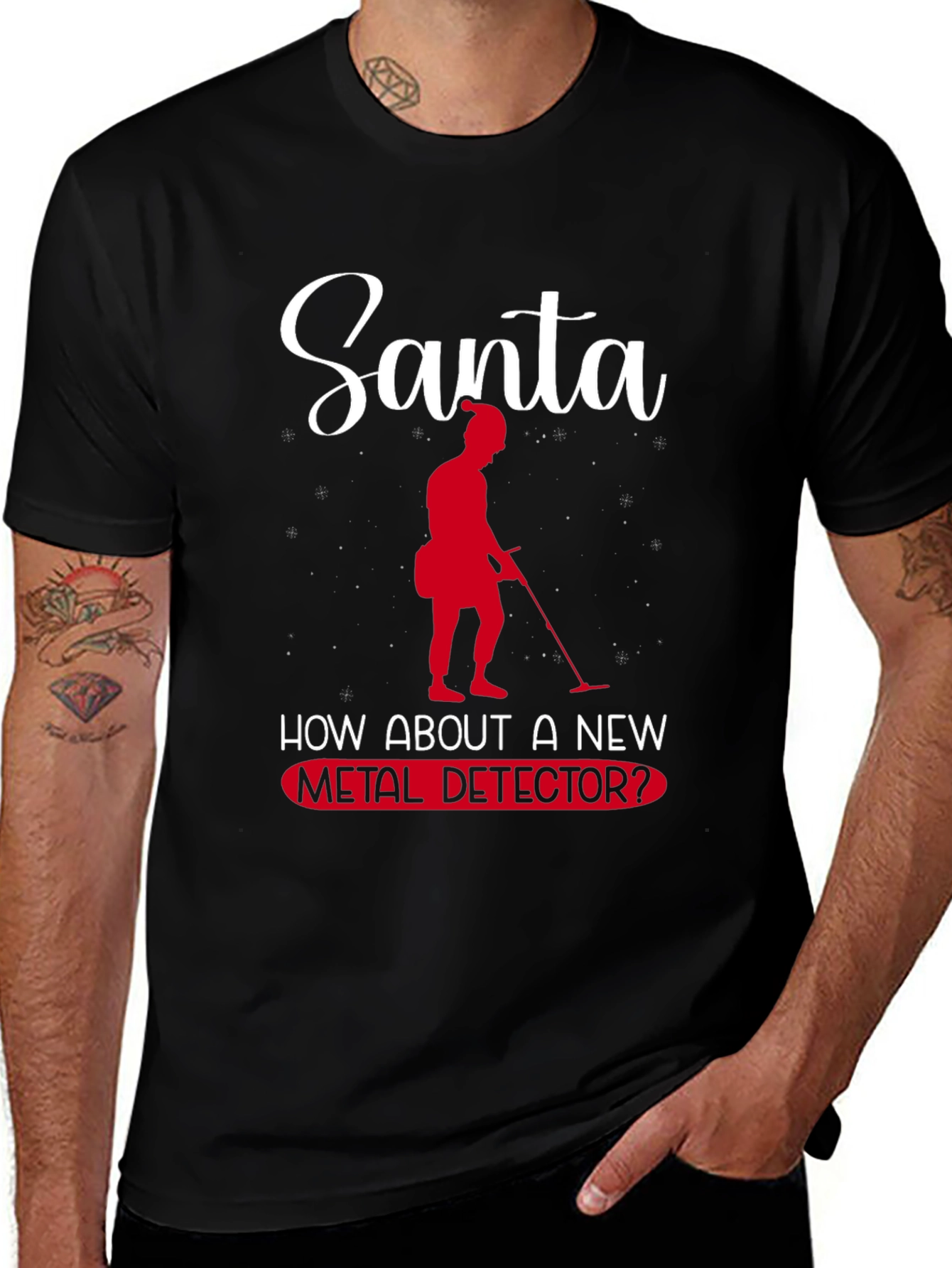 Santa Metal Detector Christmas T-Shirt