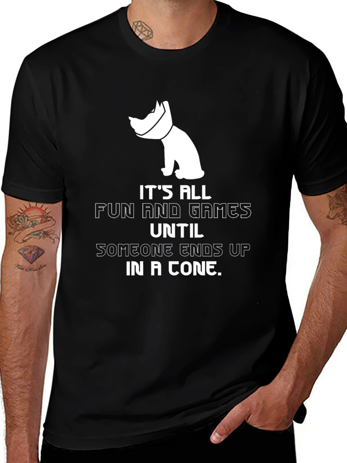 Variant 28 of It's All Fun and Games Cone T-Shirt