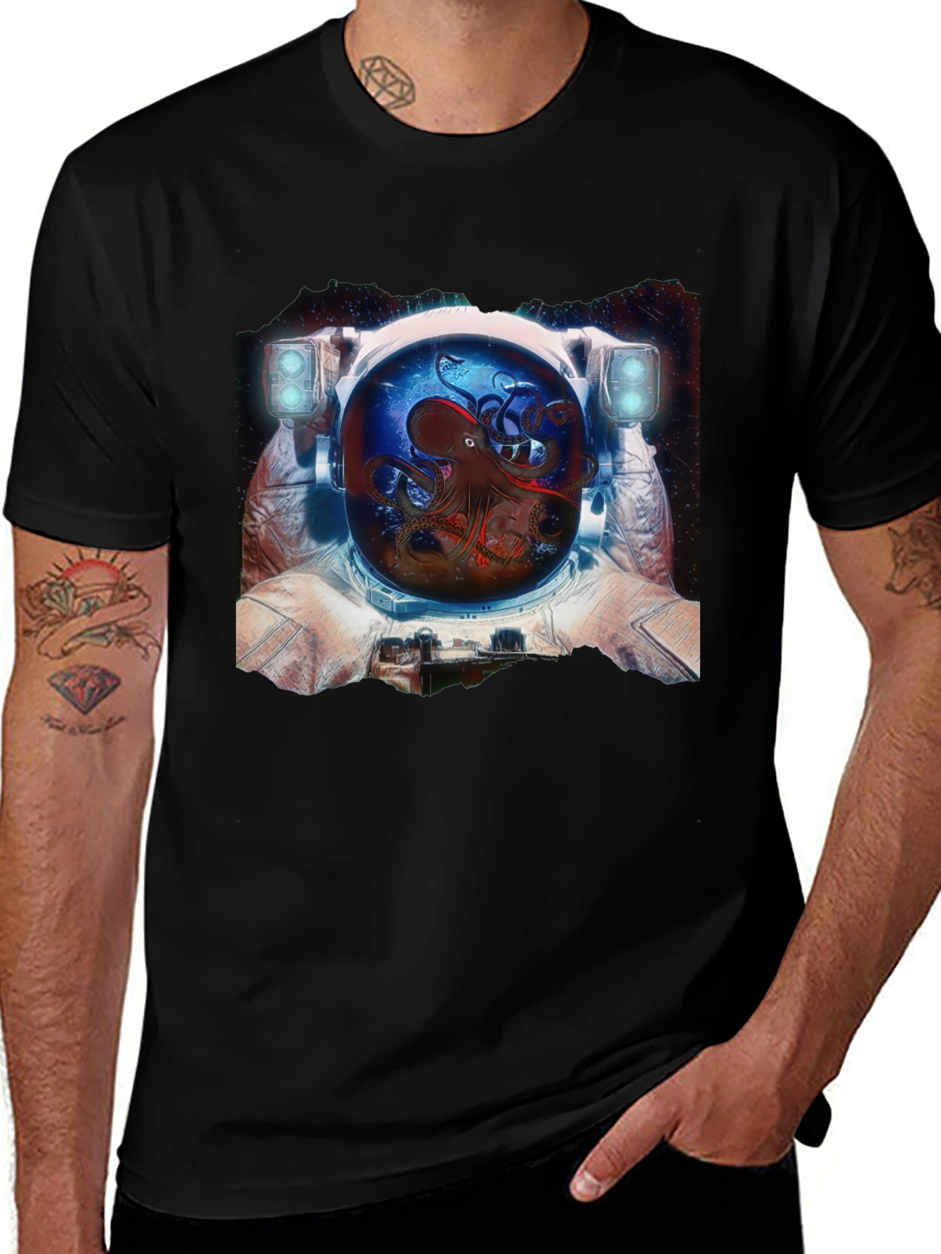 Variant 13 of Astronaut Octopus Graphic Tee