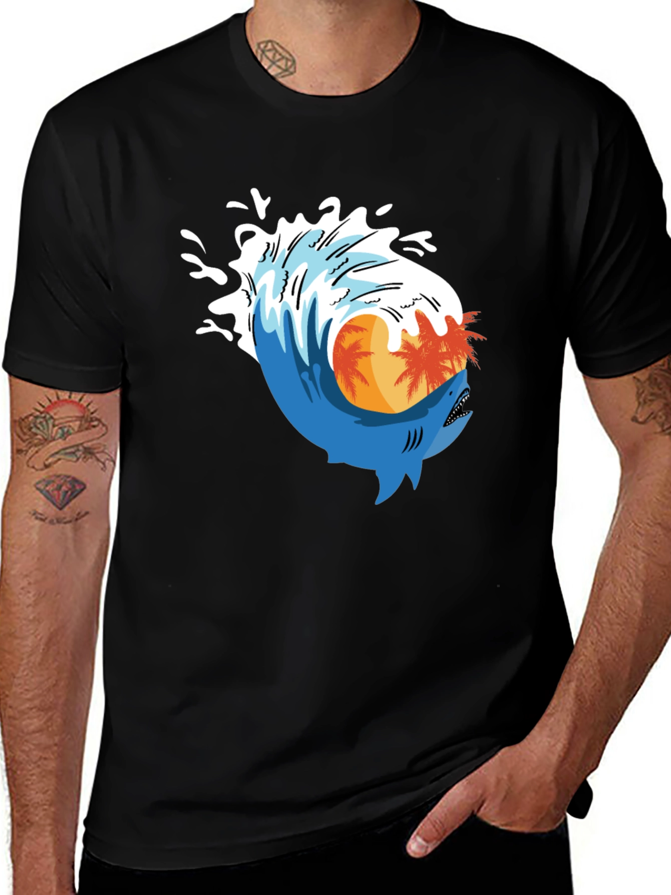 Shark Wave Graphic Tee - Island Life Style