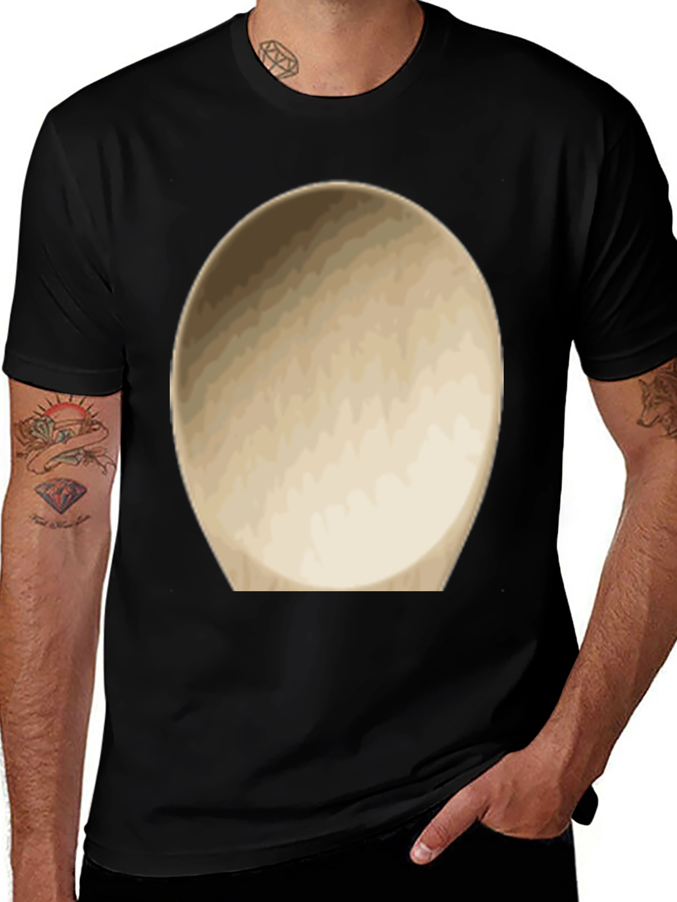 Variant 12 of Oval Print Graphic Tee - Casual Style