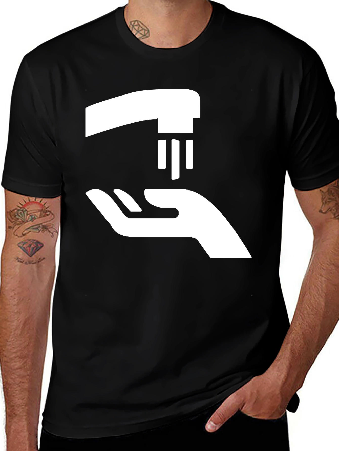 Variant 28 of Wash Your Hands Black Graphic T-Shirt