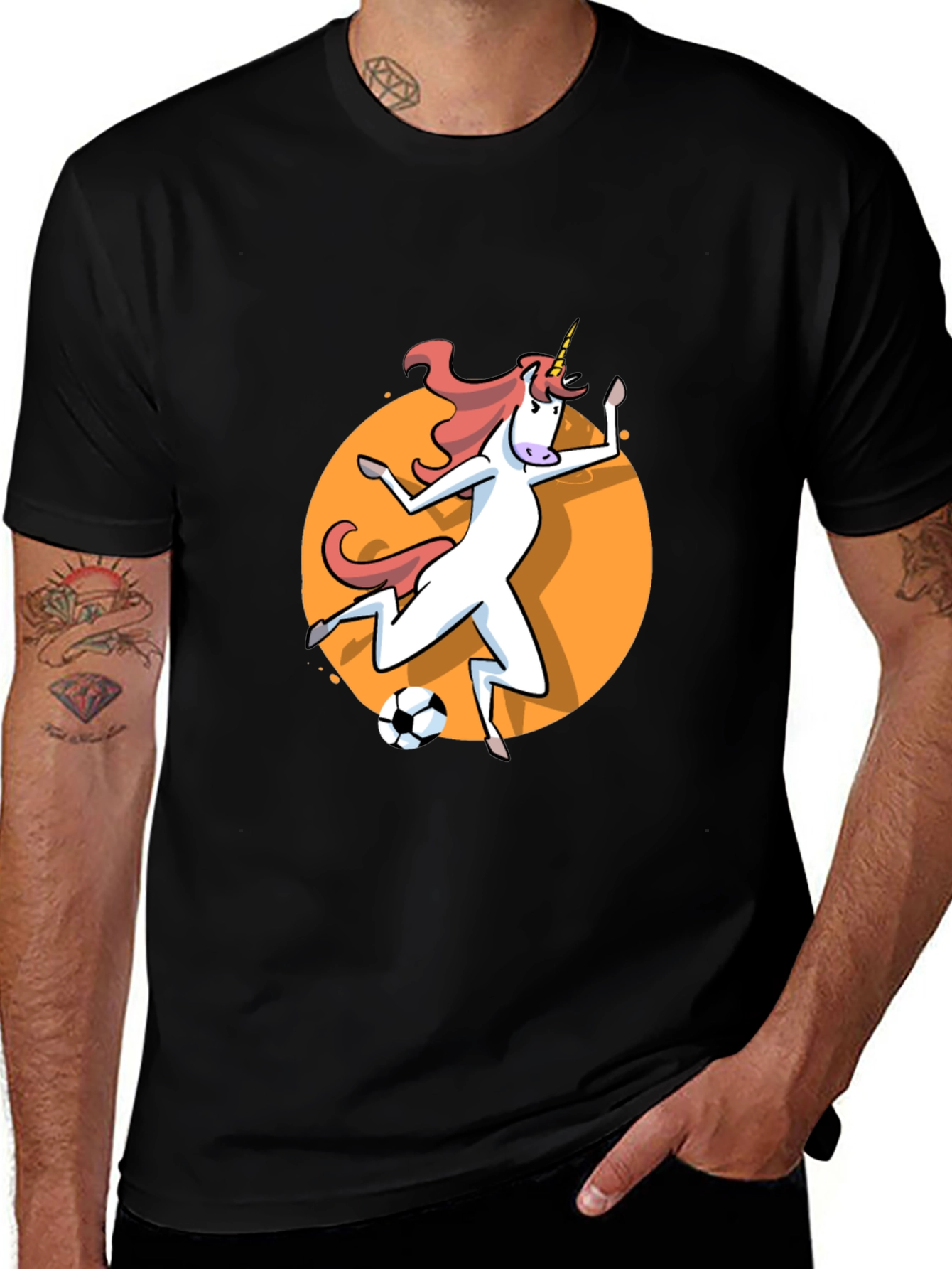 Variant 13 of Unicorn Soccer Graphic Tee - Black Casual Shirt
