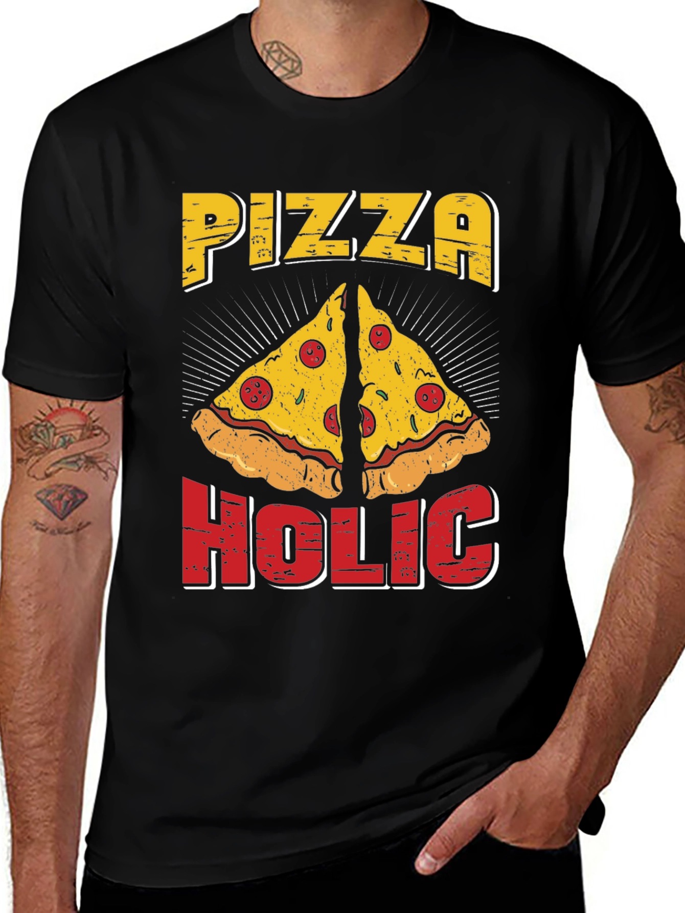 Variant 30 of Pizza Holic T-Shirt - Funny Graphic Tee