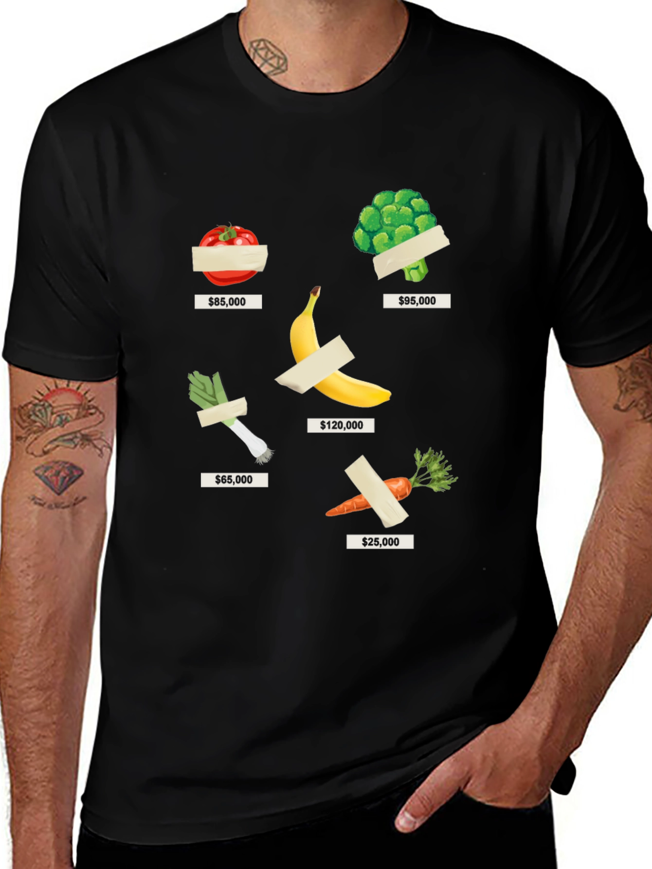 Variant 8 of Taped Vegetables Funny Tee
