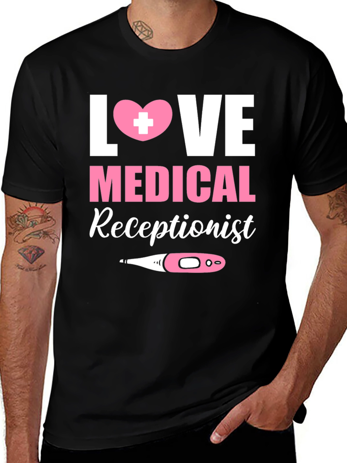 Variant 26 of Love Medical Receptionist Graphic T-Shirt
