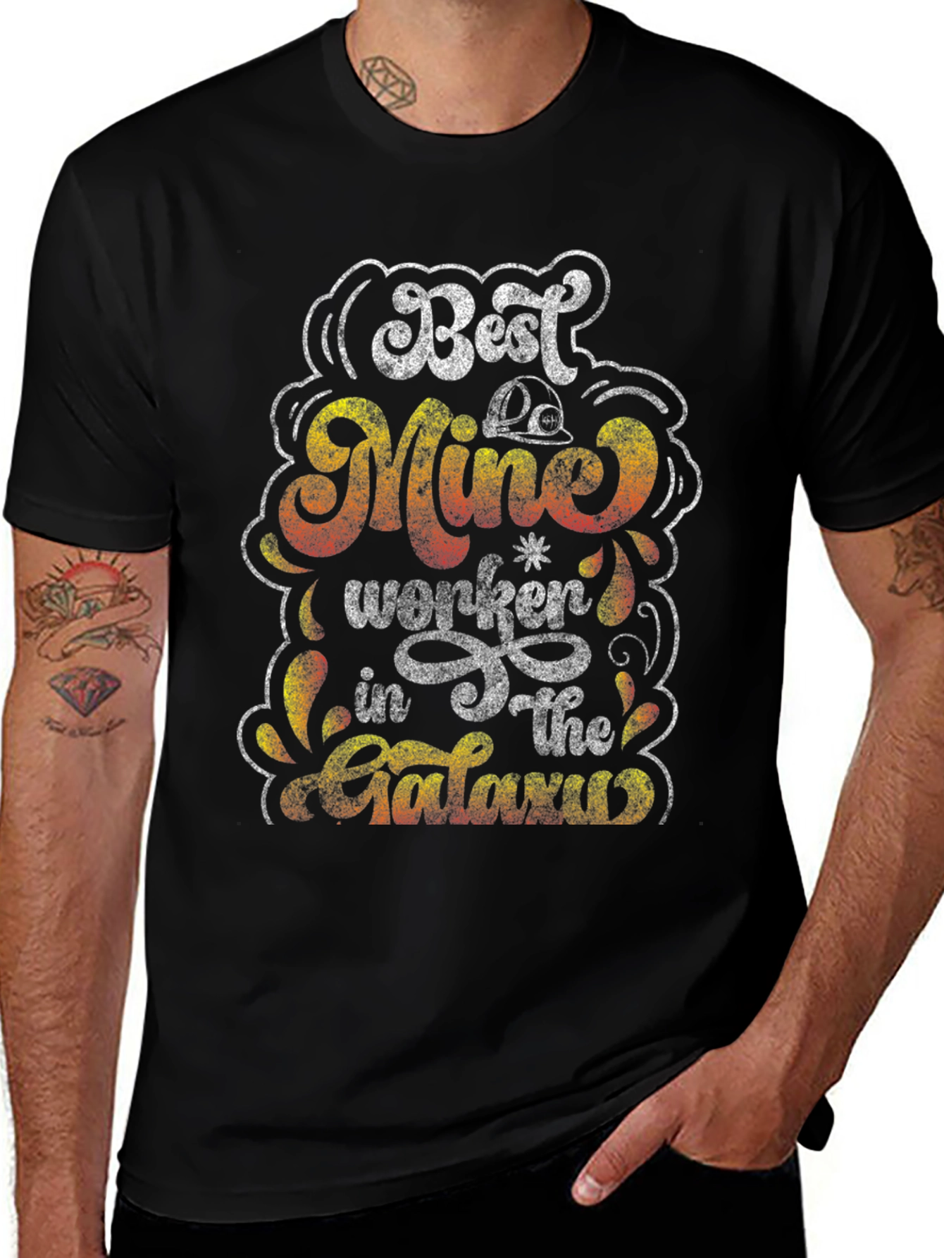 Variant 28 of Best Mine Worker in the Galaxy Black T-Shirt
