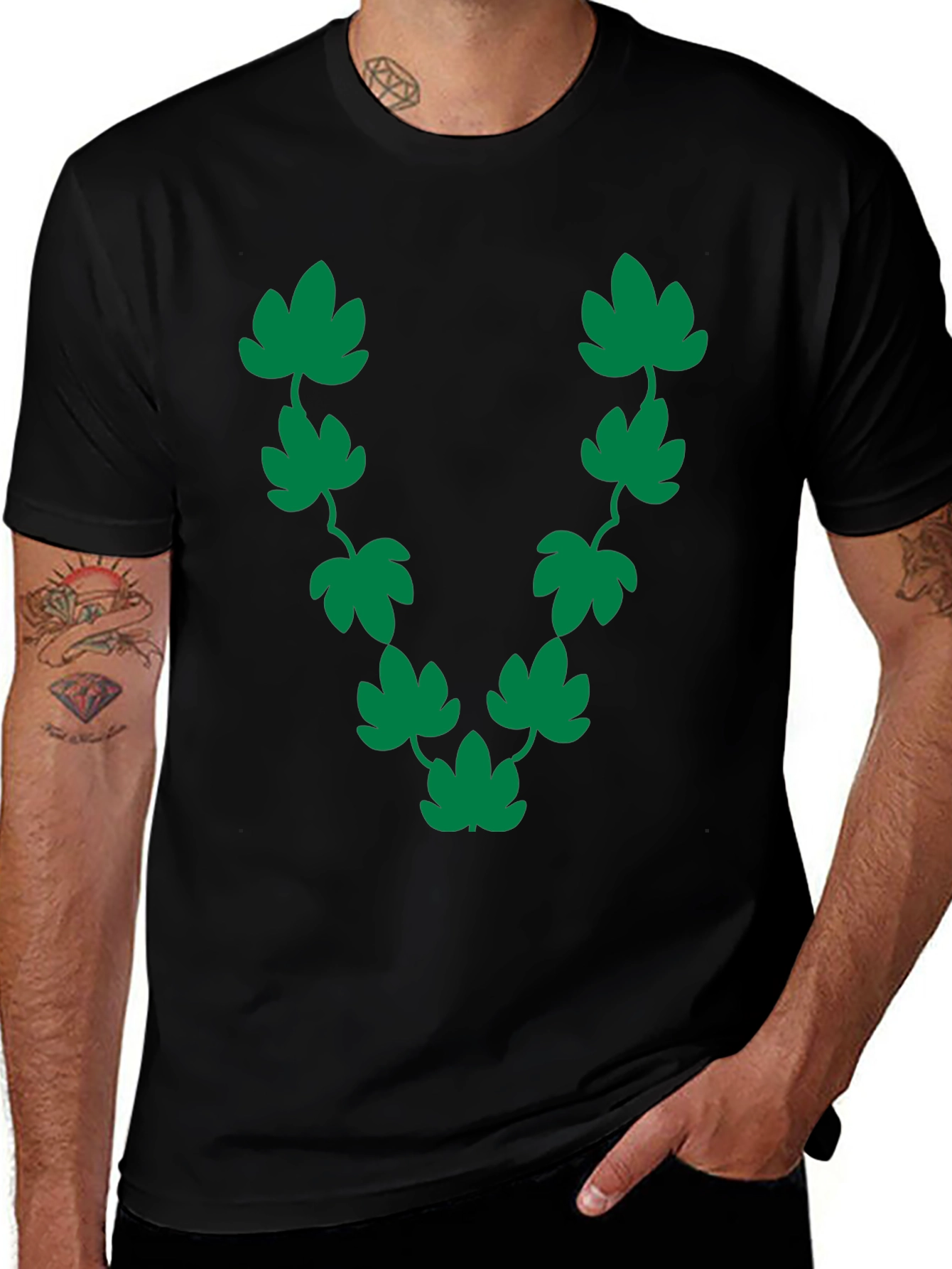 Green Leaf Vine Graphic T-Shirt