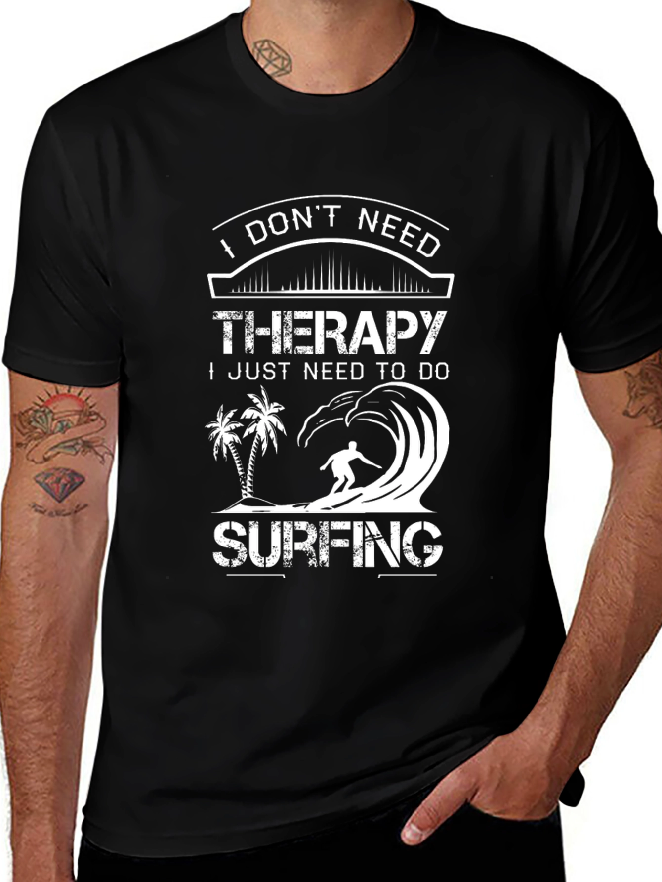 Variant 10 of Surfing Therapy T-Shirt - Beach Lover Tee