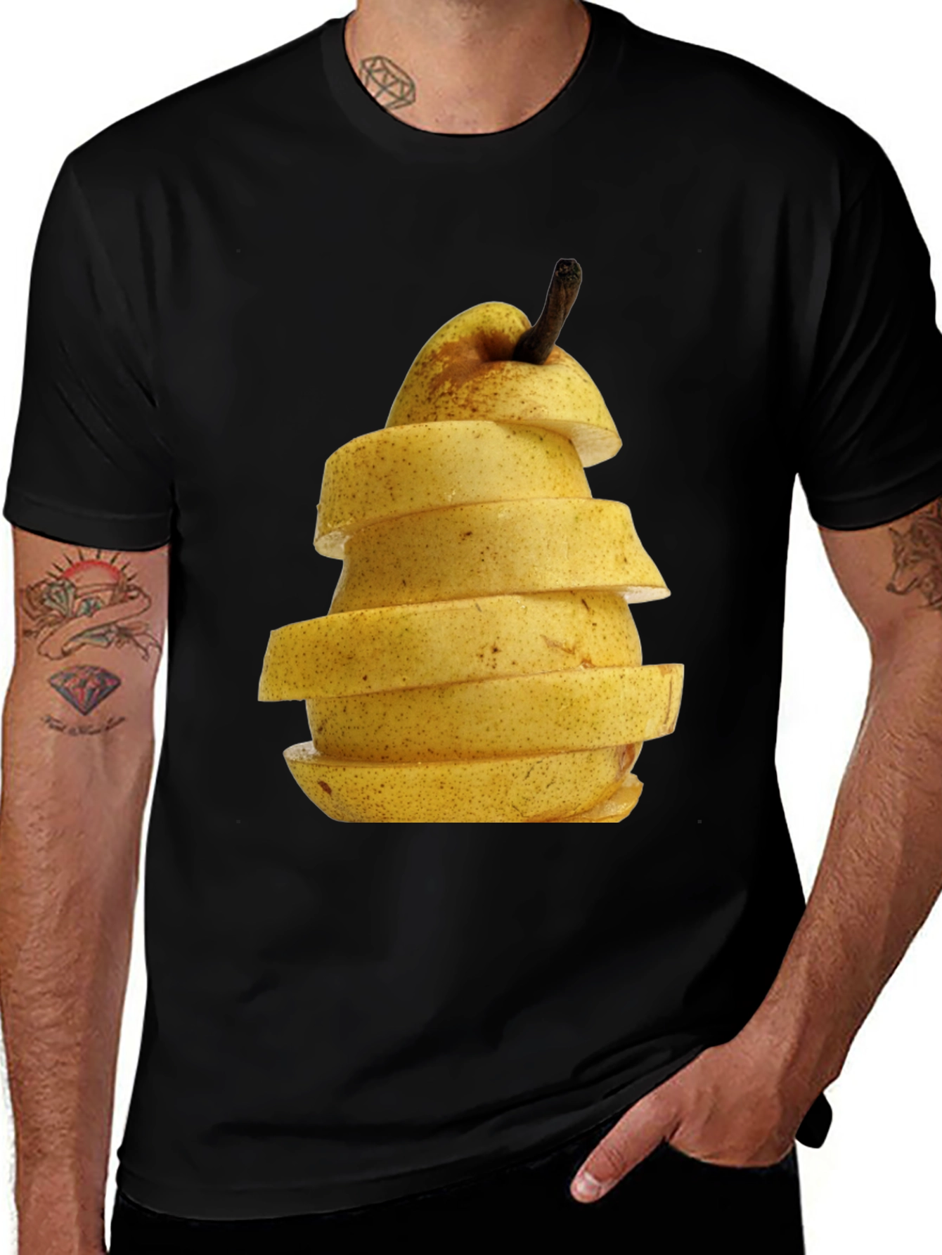 Variant 21 of Sliced Pear Graphic Tee - Trendy Fruit Design