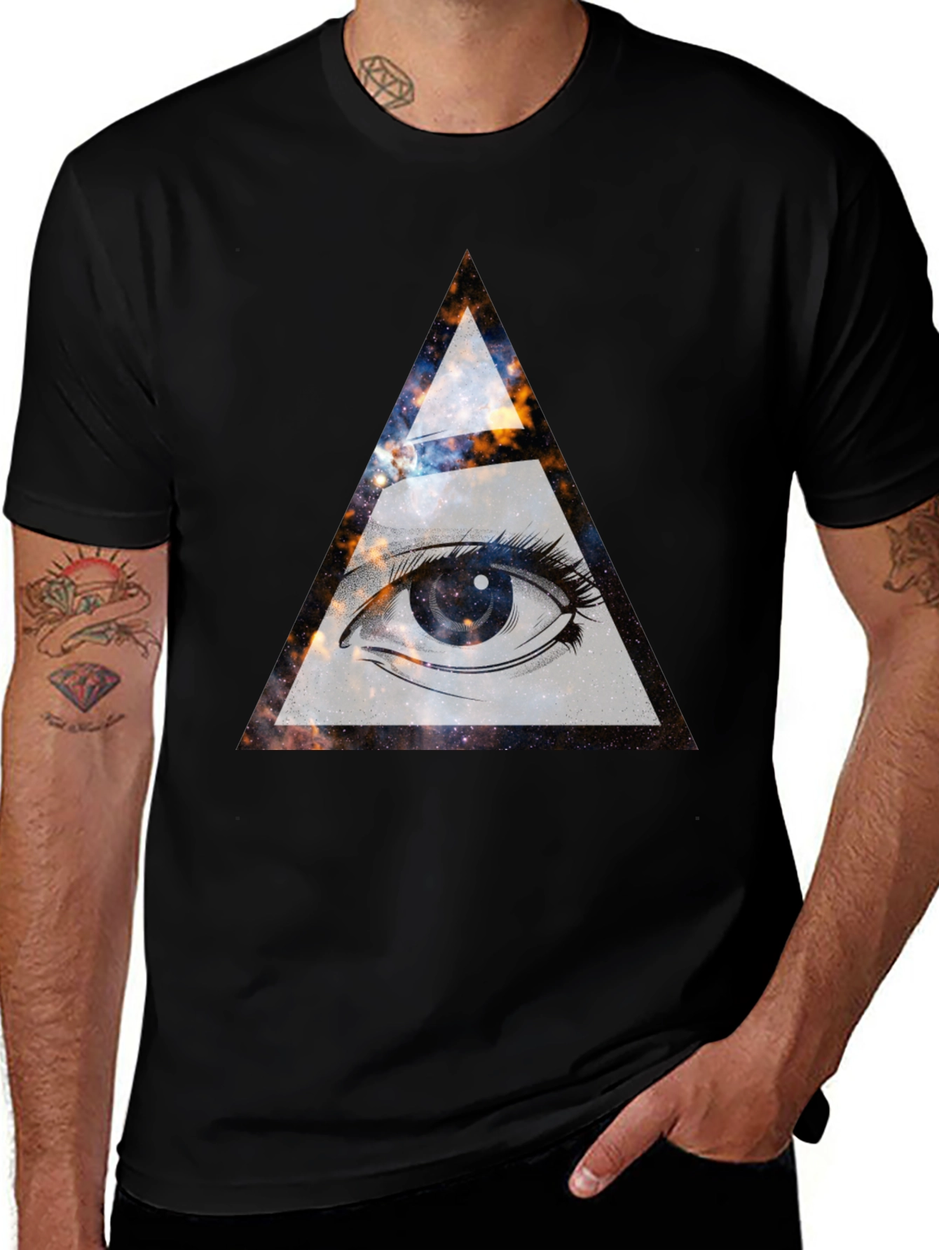 Variant 27 of Cosmic Eye Graphic Tee - All Seeing Triangle