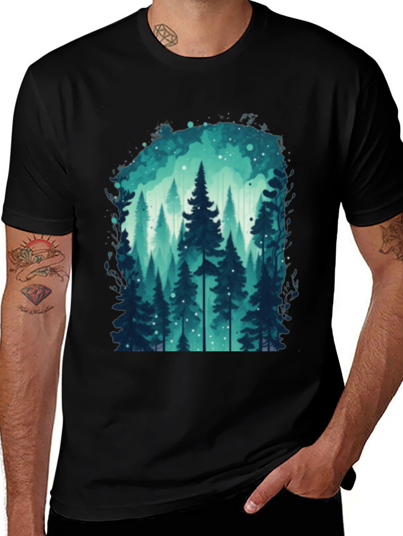 Variant 2 of Forest Scene Graphic Tee - Nature Lover's T-Shirt