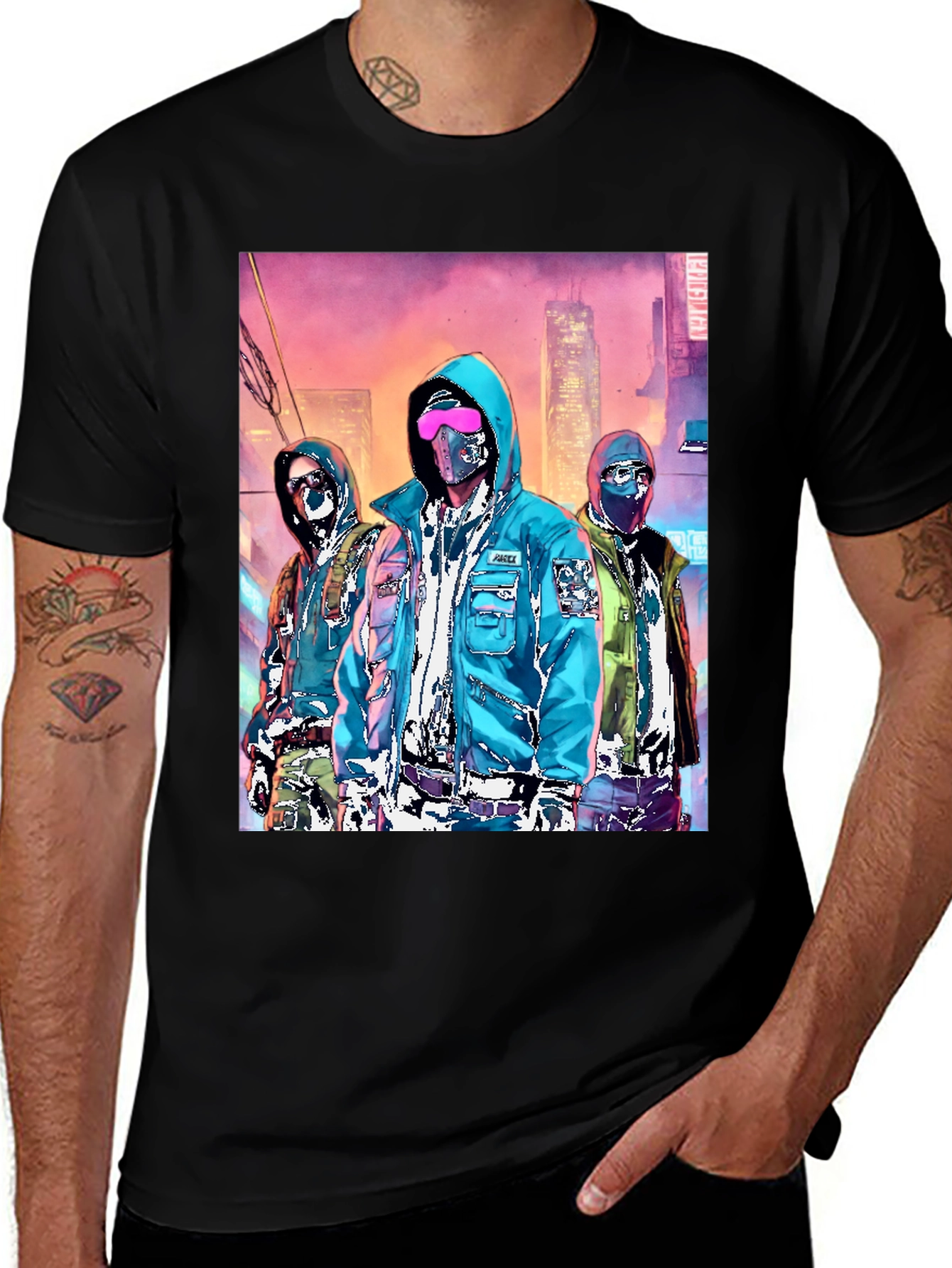 Variant 28 of Cyberpunk Gang Graphic Tee - Urban Style