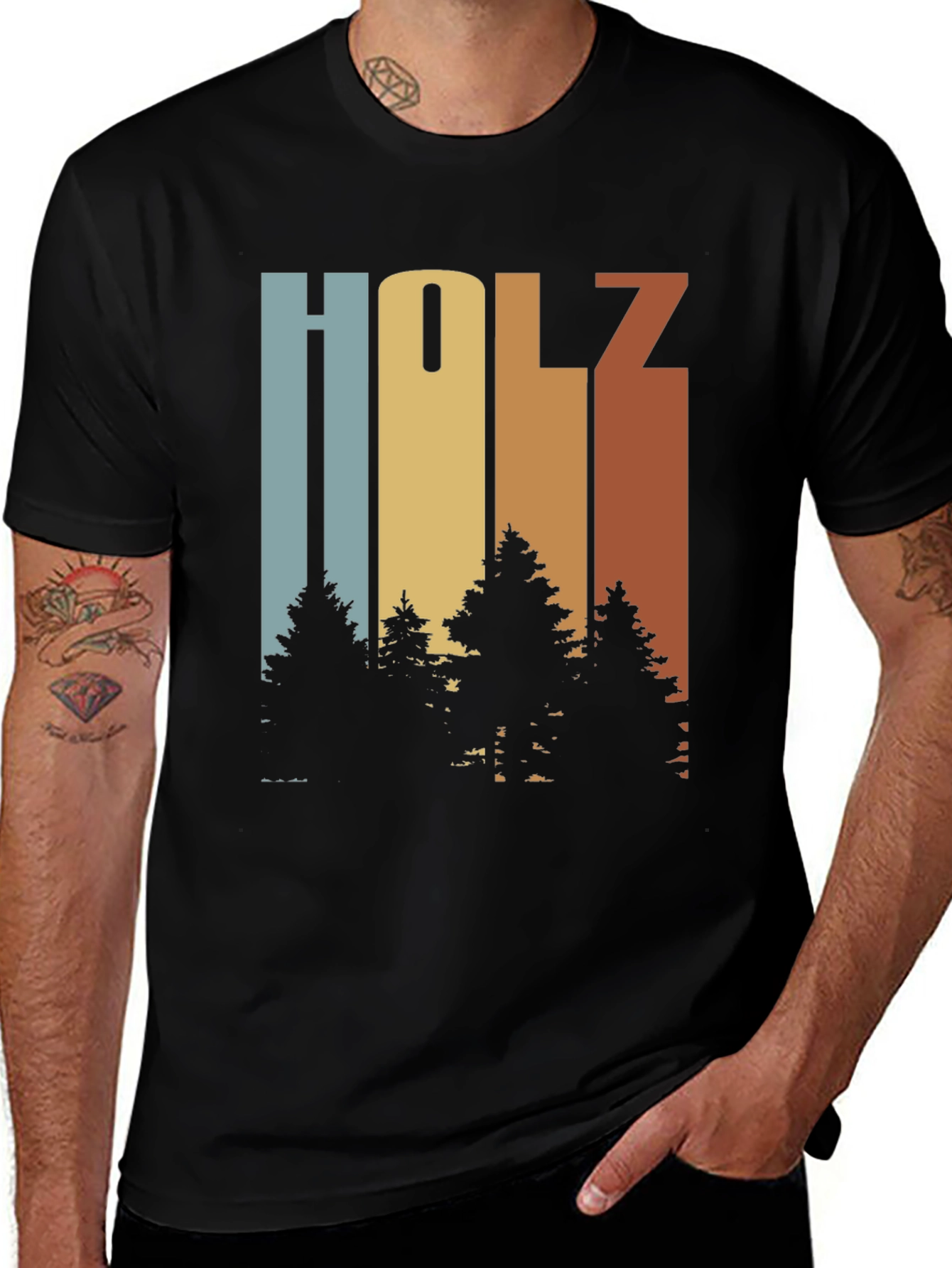 Variant 14 of Holz Tree Graphic Tee - Retro Style