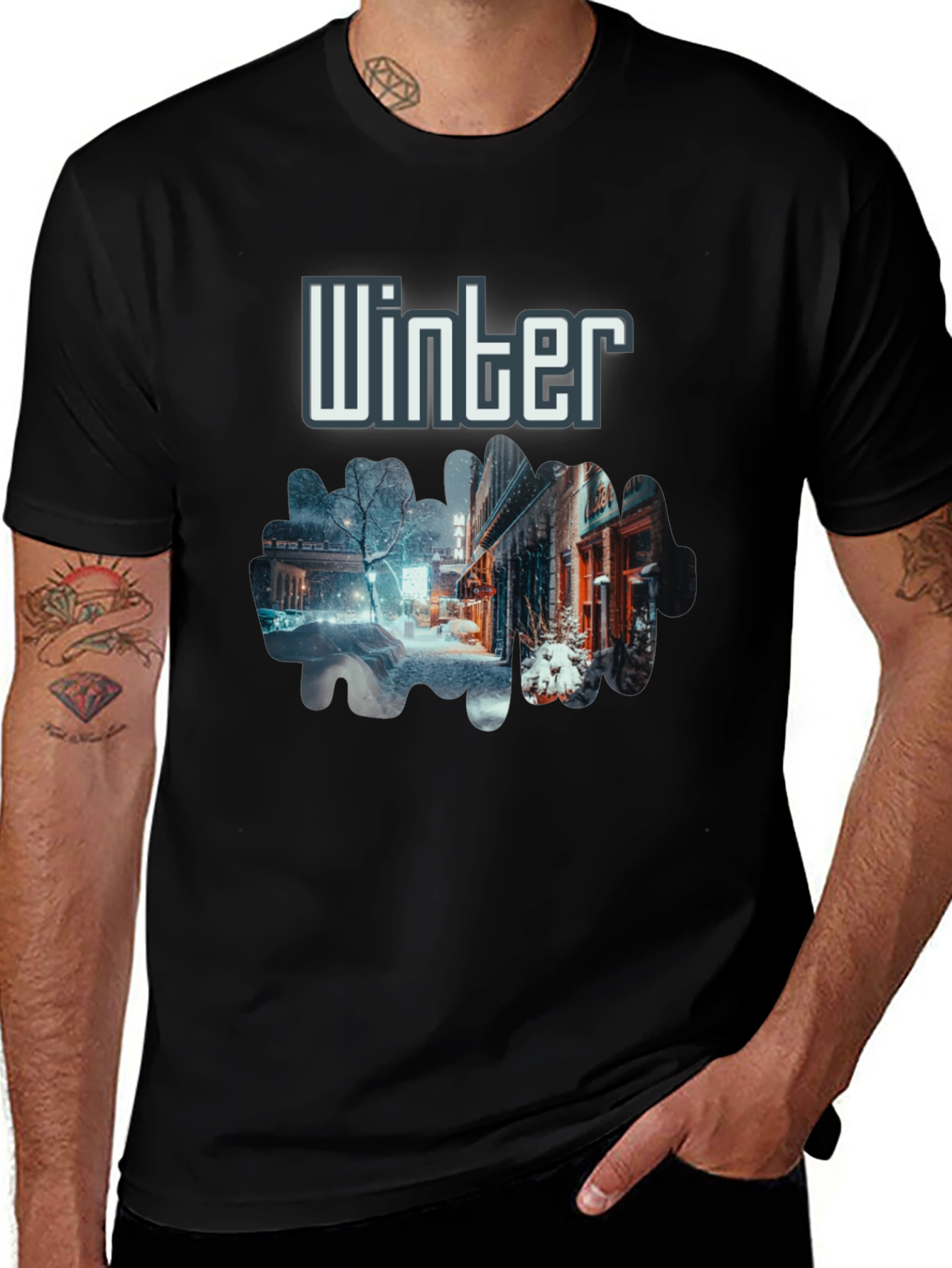 Variant 26 of Winter Street Scene Graphic T-Shirt