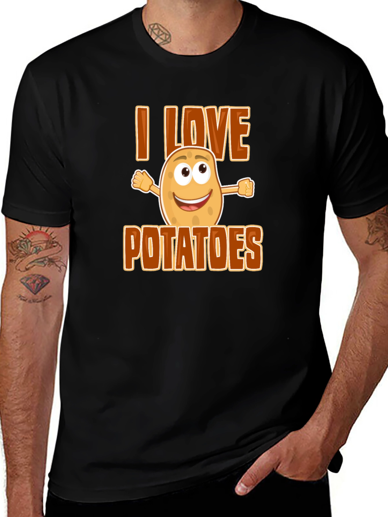 Variant 5 of I Love Potatoes T-Shirt - Funny Cartoon Food Tee