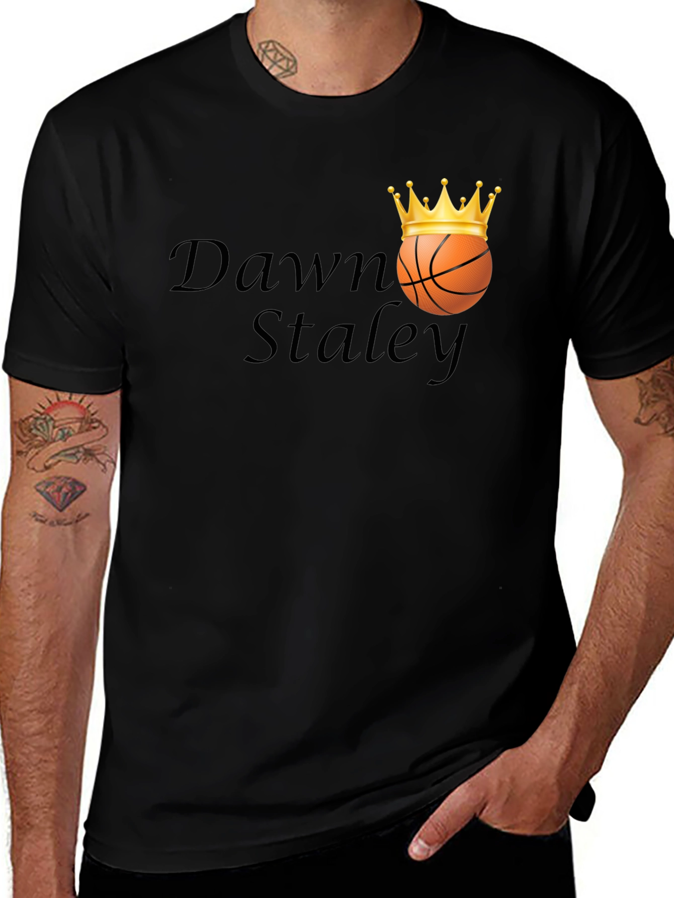 Variant 20 of Dawn Staley Basketball Crown Black T-Shirt